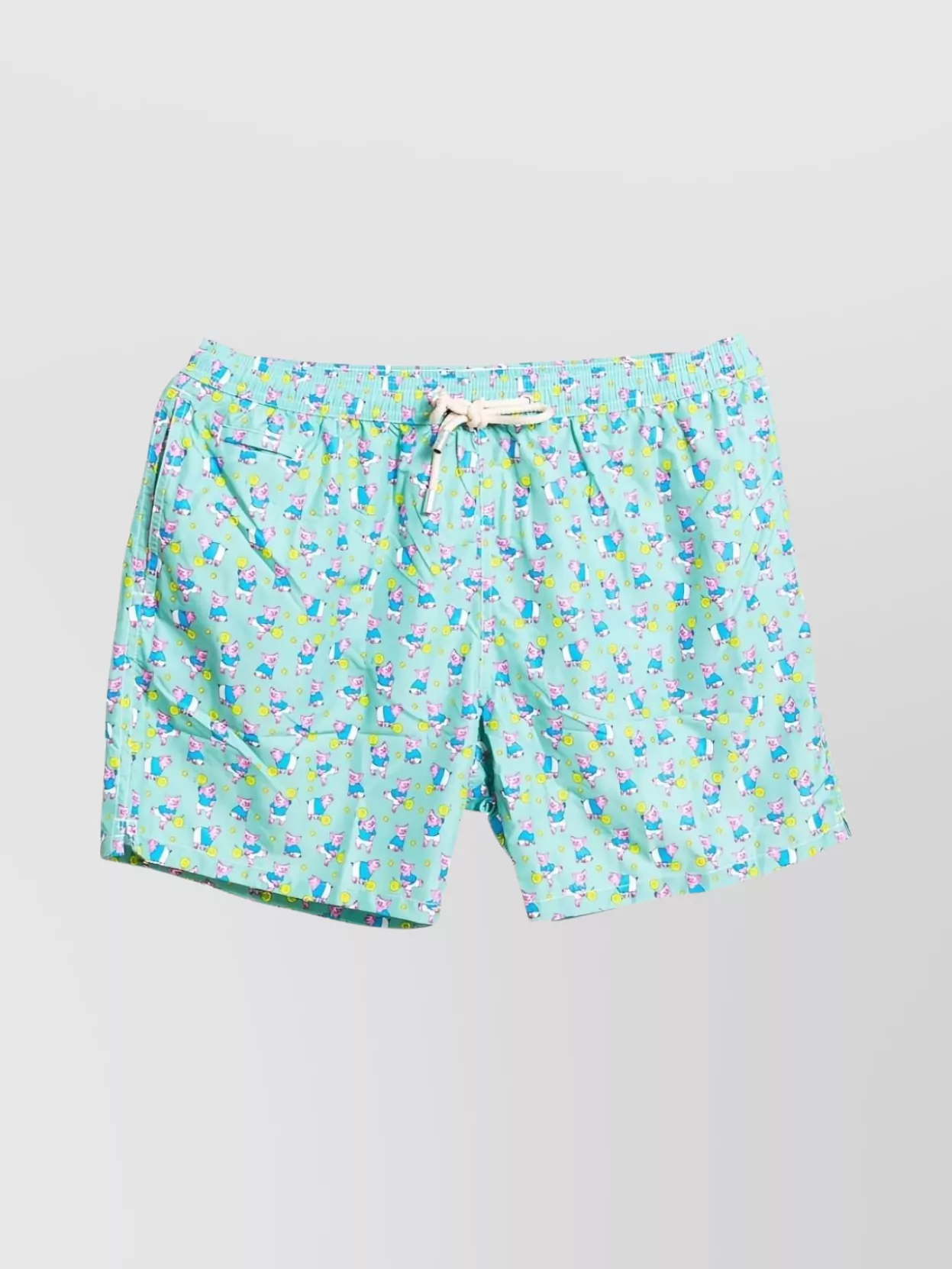 Mc2 Saint Barth Pig-print Drawstring Swim Shorts In Multi