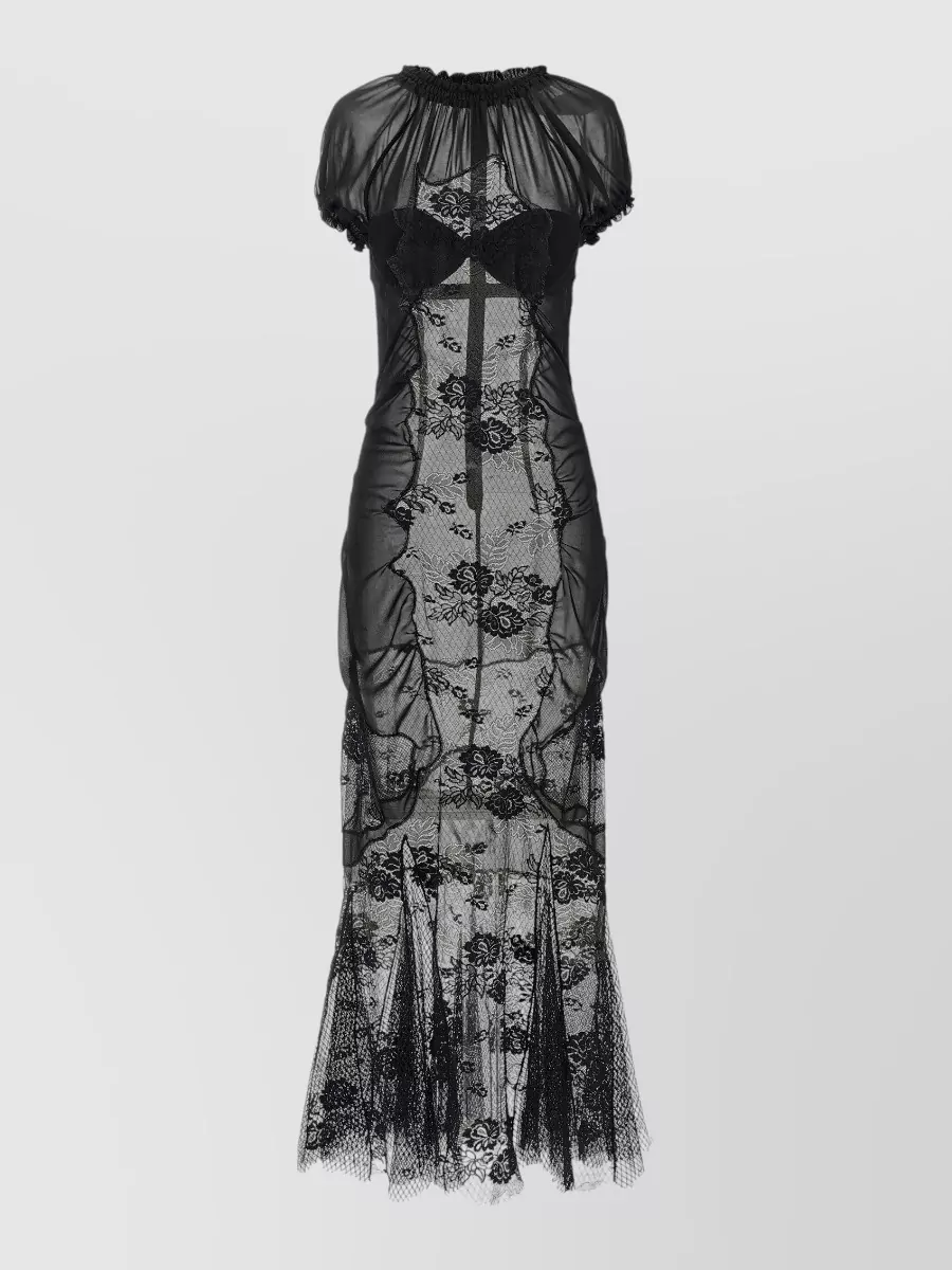 The Attico lace tulle midi dress
