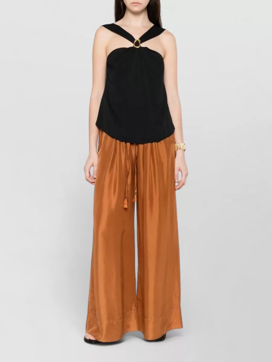 Forte Forte Silk Wide-Leg Drawstring Trousers