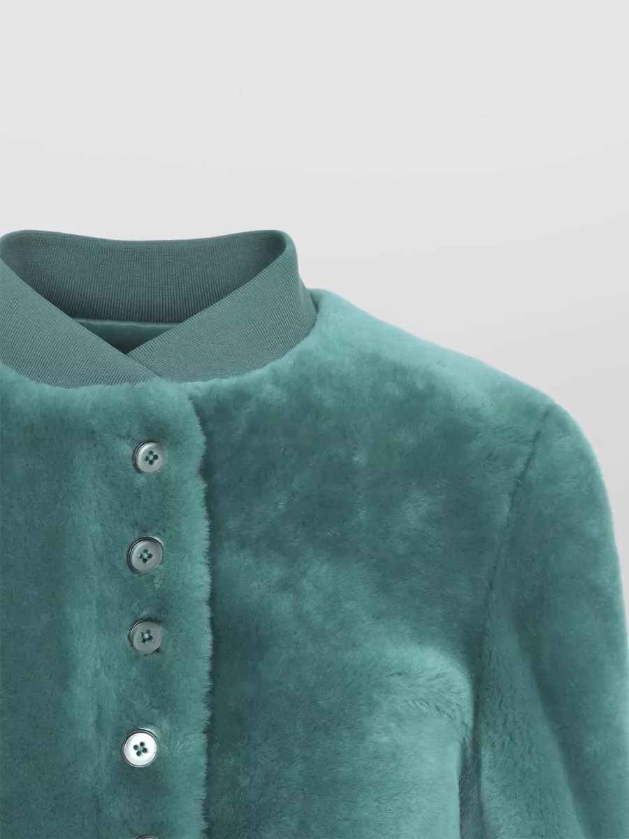 Alexander Mcqueen Shearling Cropped Bomber Jacket