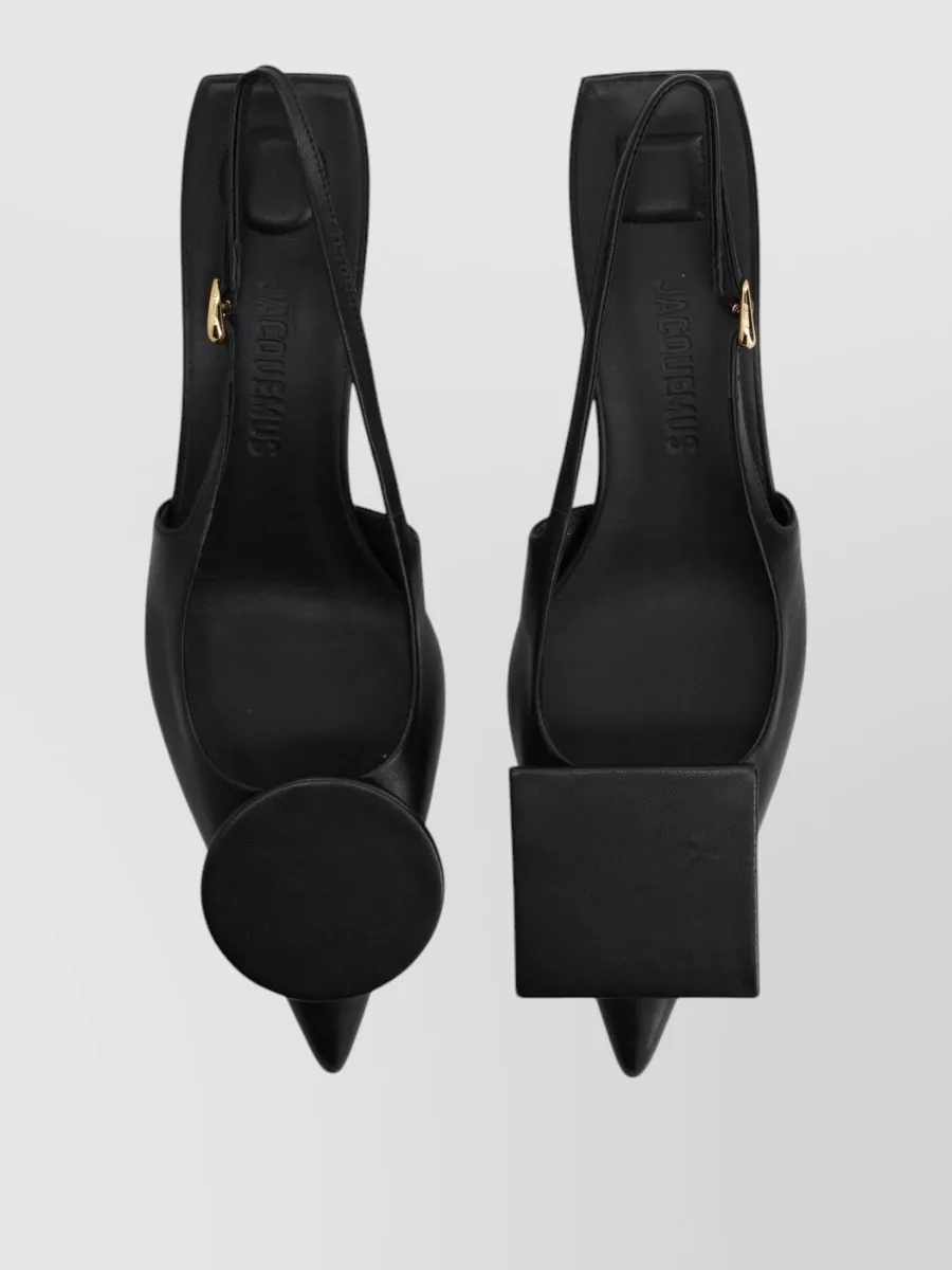 Jacquemus Slingback Sandals Block Heel Pointed Toe