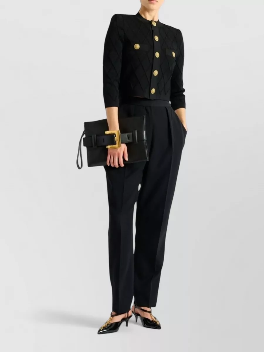 Balmain Quilted Cropped Cardigan