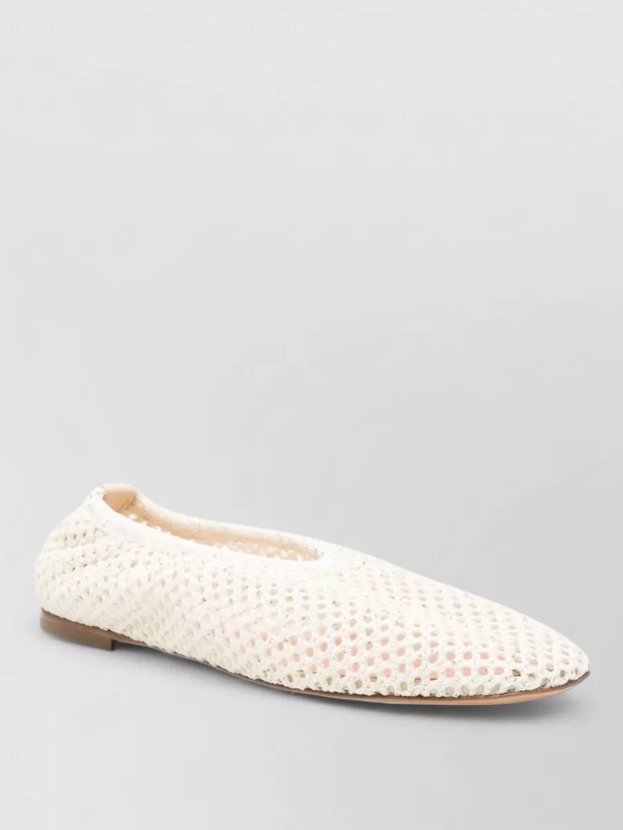 Fabiana Filippi Mesh Knit Sequin-Embellished Ballet Flats