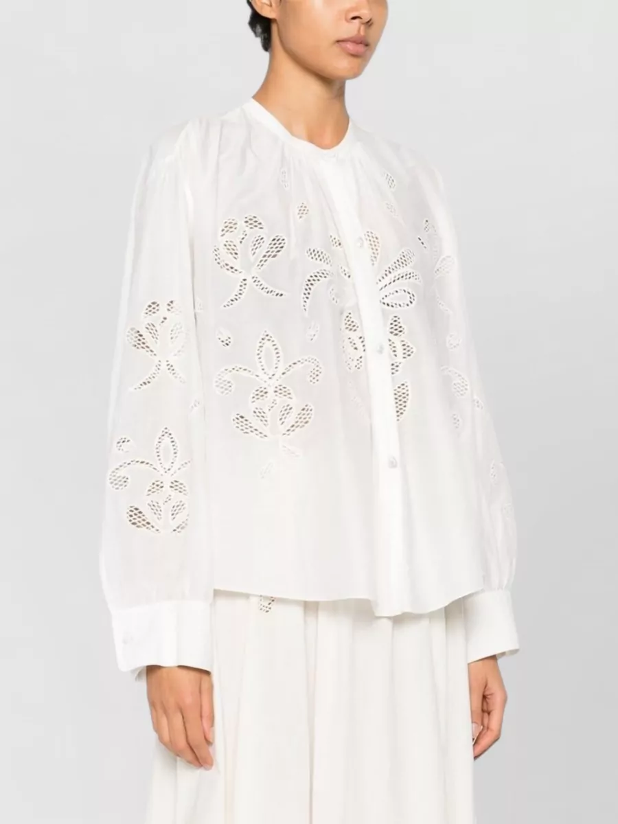 Forte Forte Long Sleeve Shirt Round Neck Embroidery