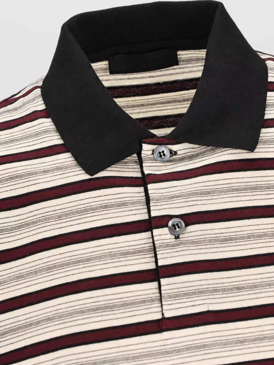 Prada Striped Cotton Polo Shirt