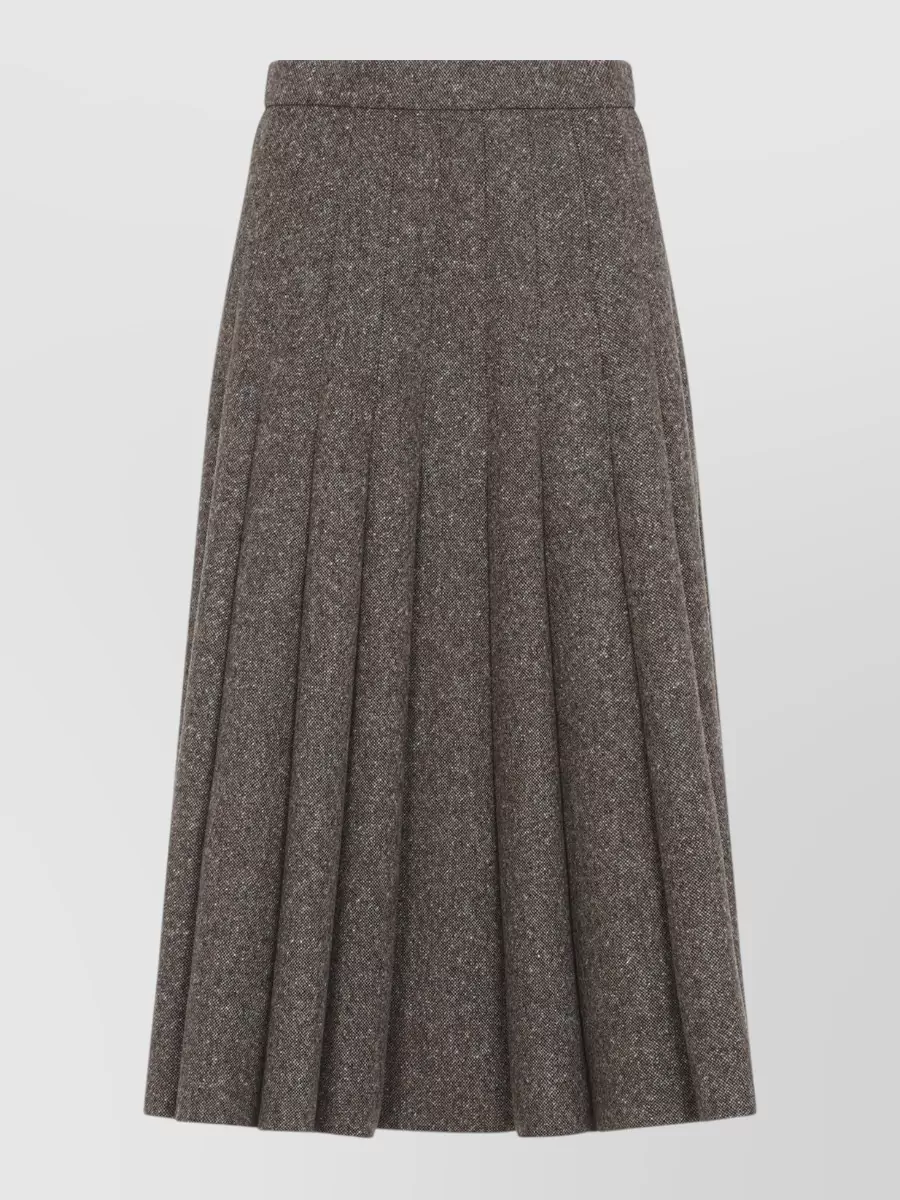 Brunello Cucinelli High-Rise Pleated Midi Skirt