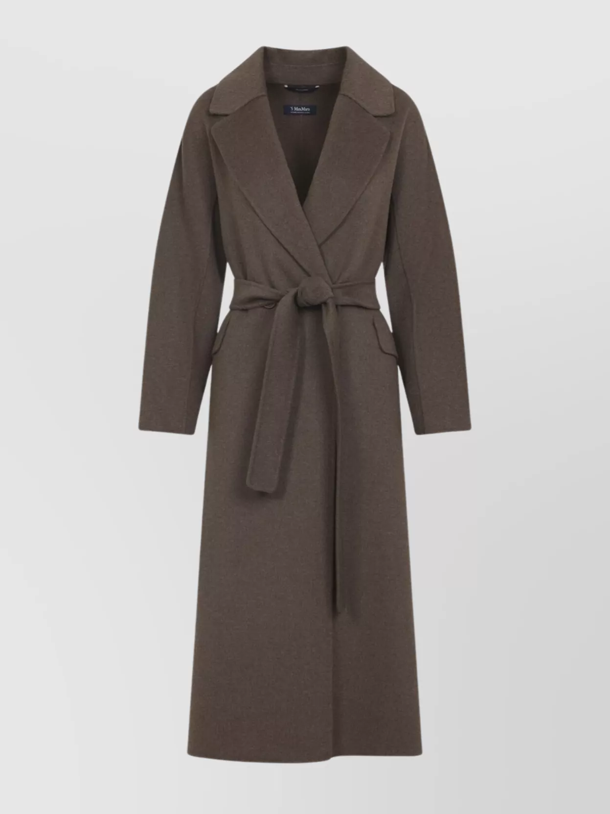 S Max Mara Long Double-Breasted Coat With Waist Belt Detail