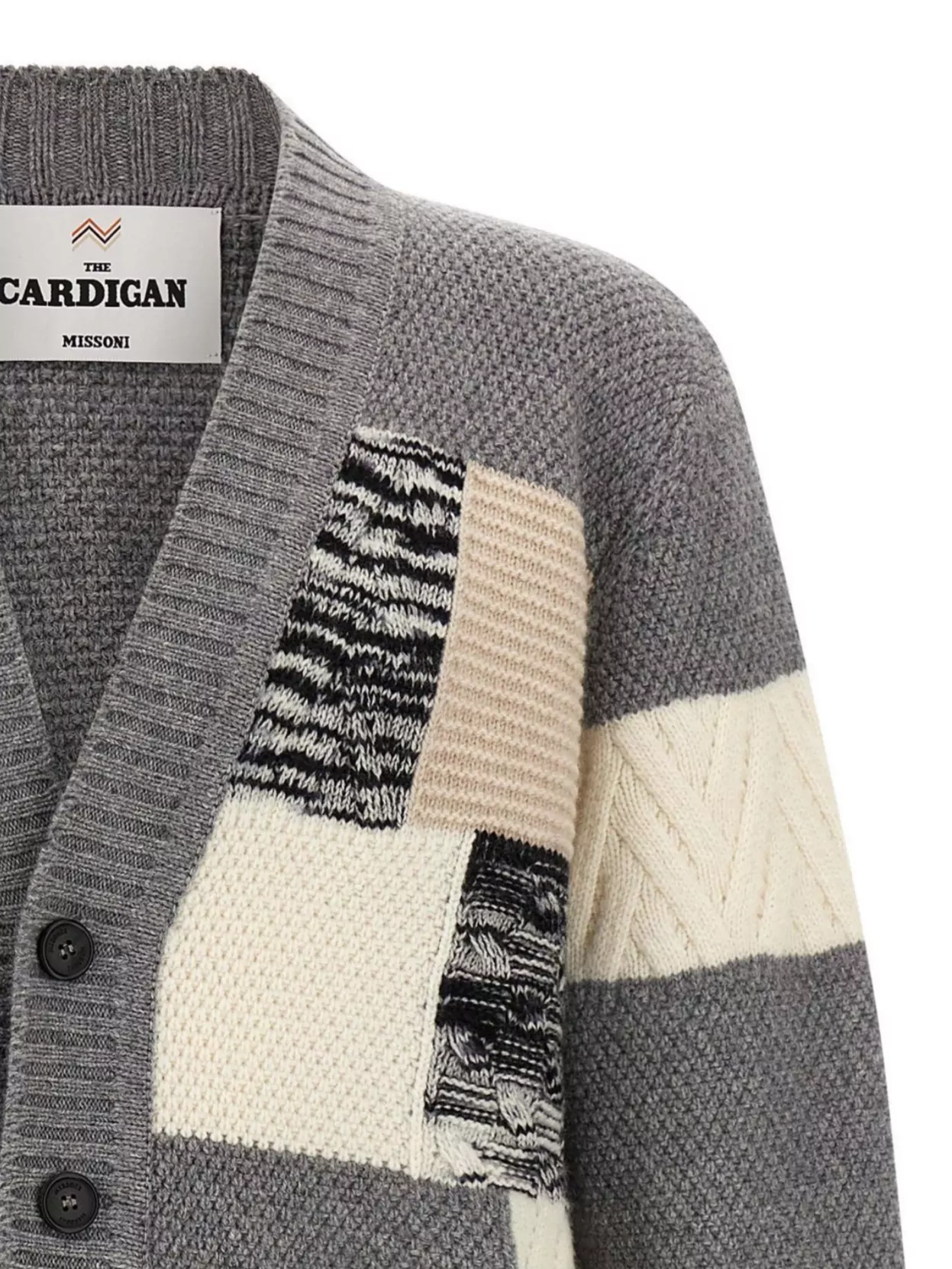 Missoni V-Neck Patchwork Knit Cardigan