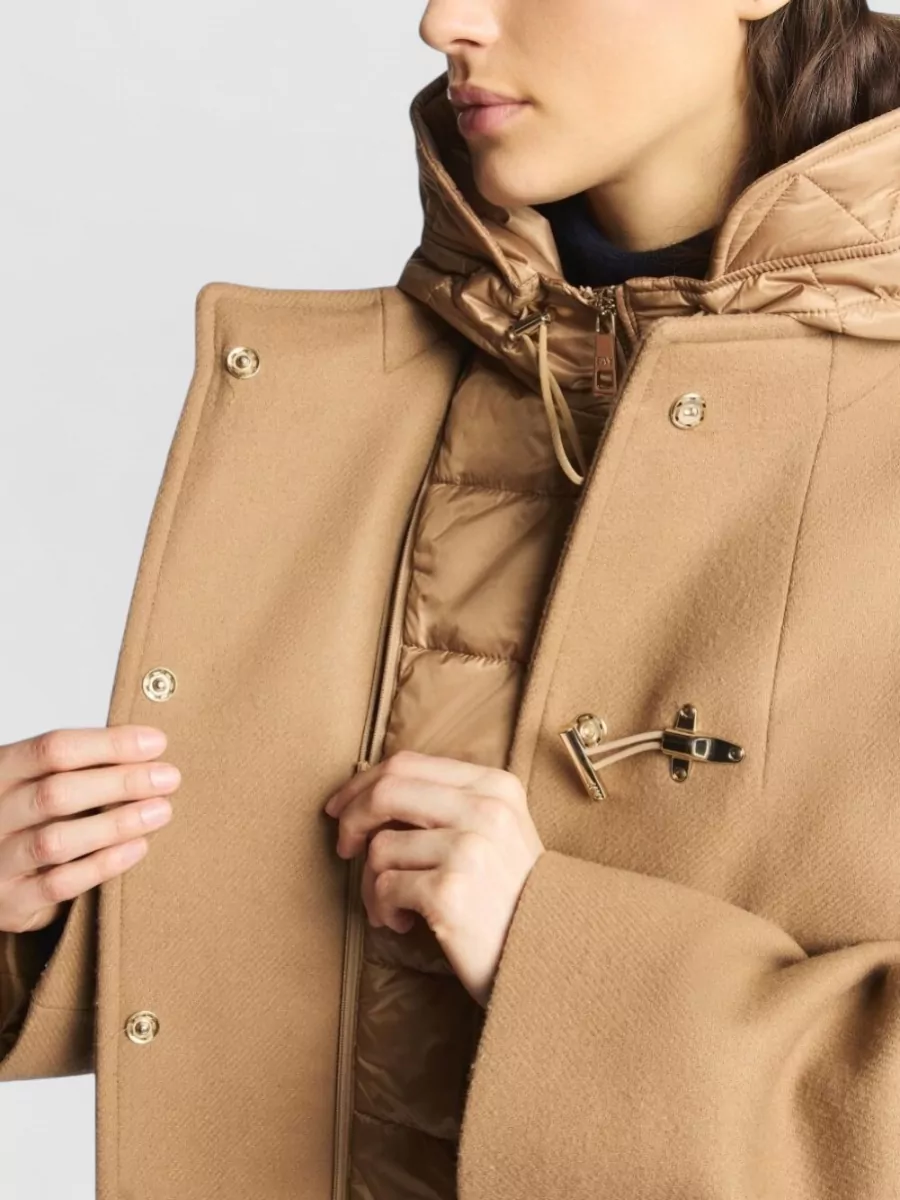 Fay Quilted Hooded Belted Long Coat