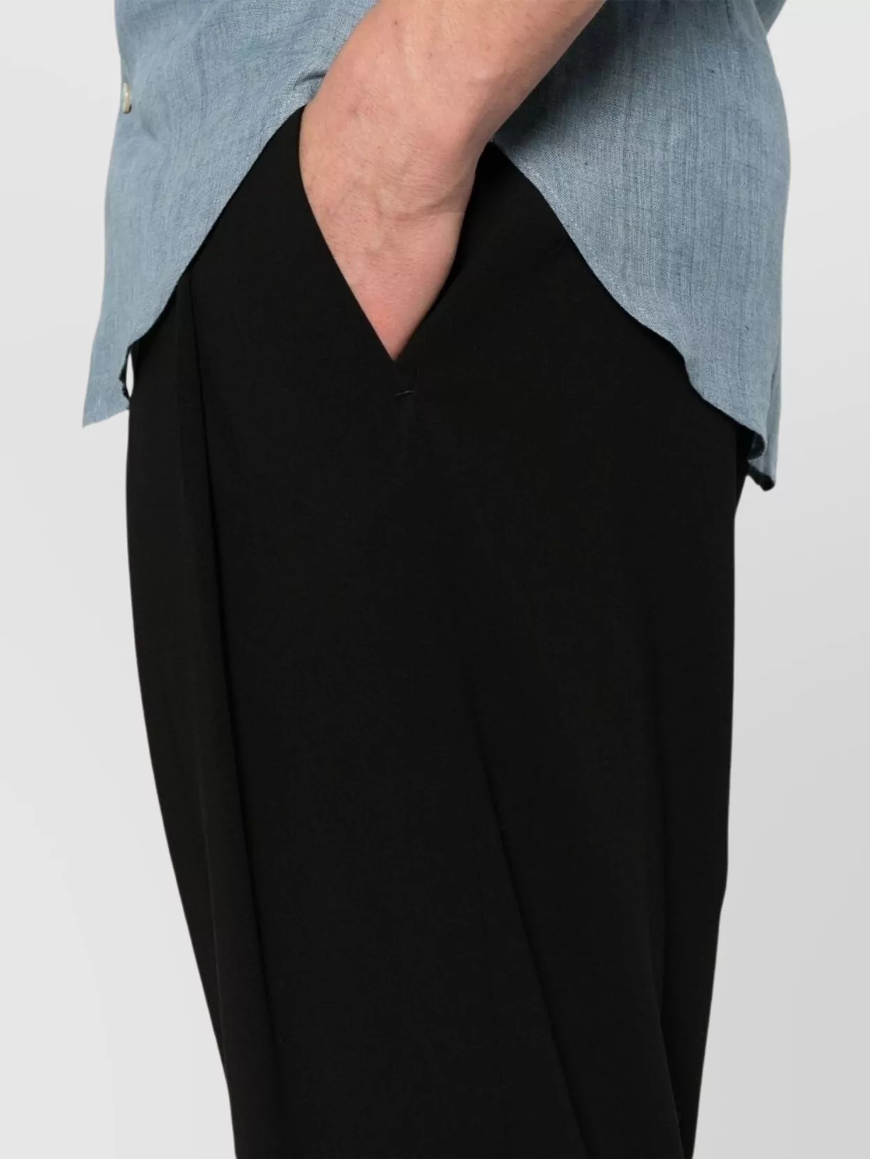 Giorgio Armani Wool Trousers With Elasticated Waistband And Pleated Front