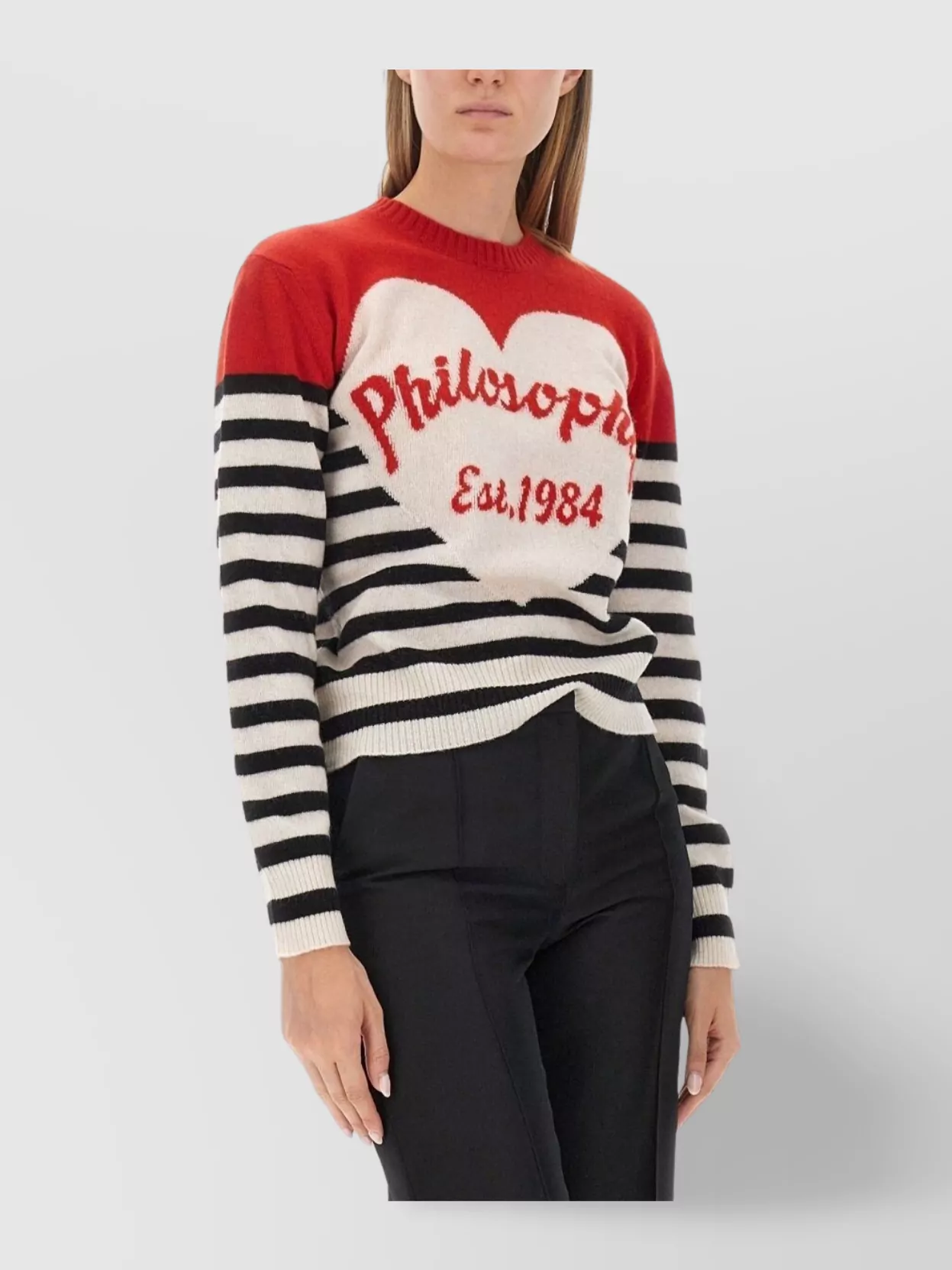 Philosophy Logo Heart Striped Knitwear