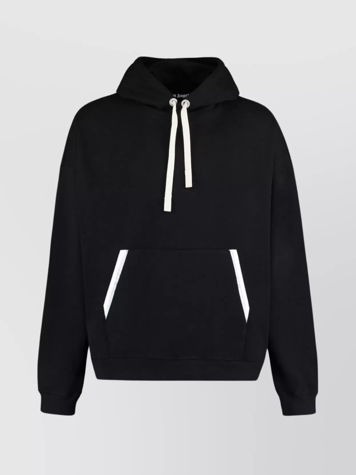 Palm Angels Distressed Cotton Hoodie With Kangaroo Pocket