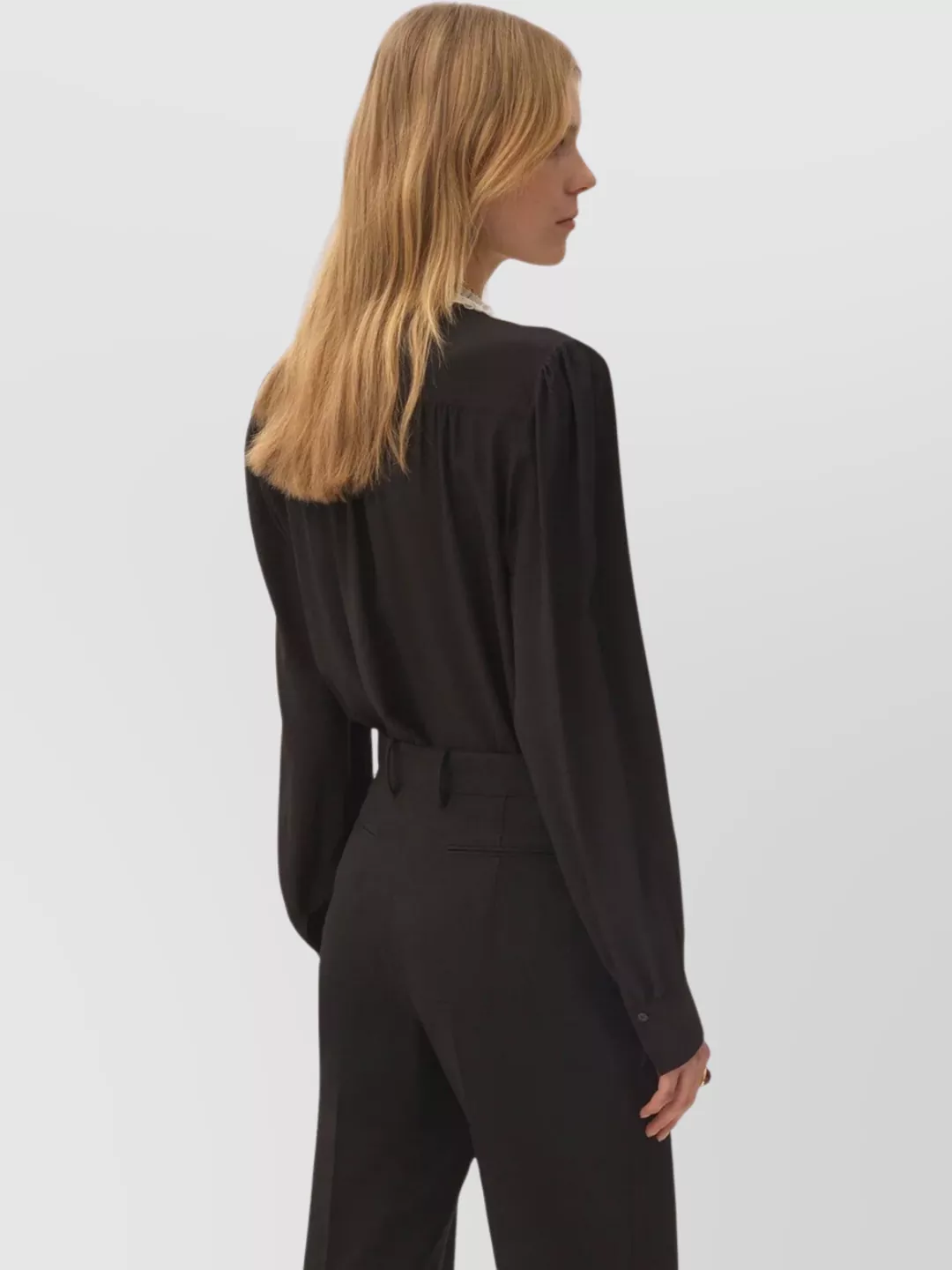 Chloé Blouse With Lace Collar And Puff Shoulders