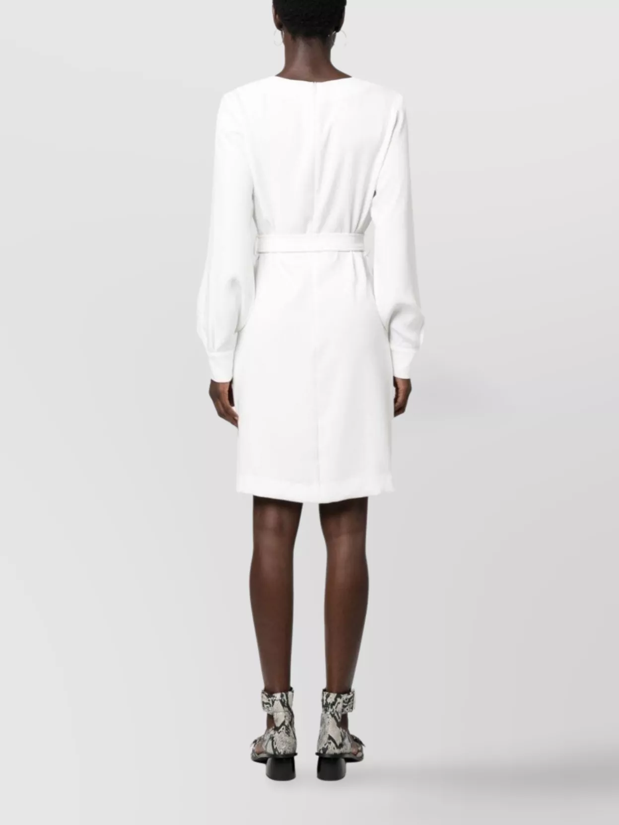 Shop P.a.r.o.s.h V-neck Belted Minidress Cut-out Sleeves