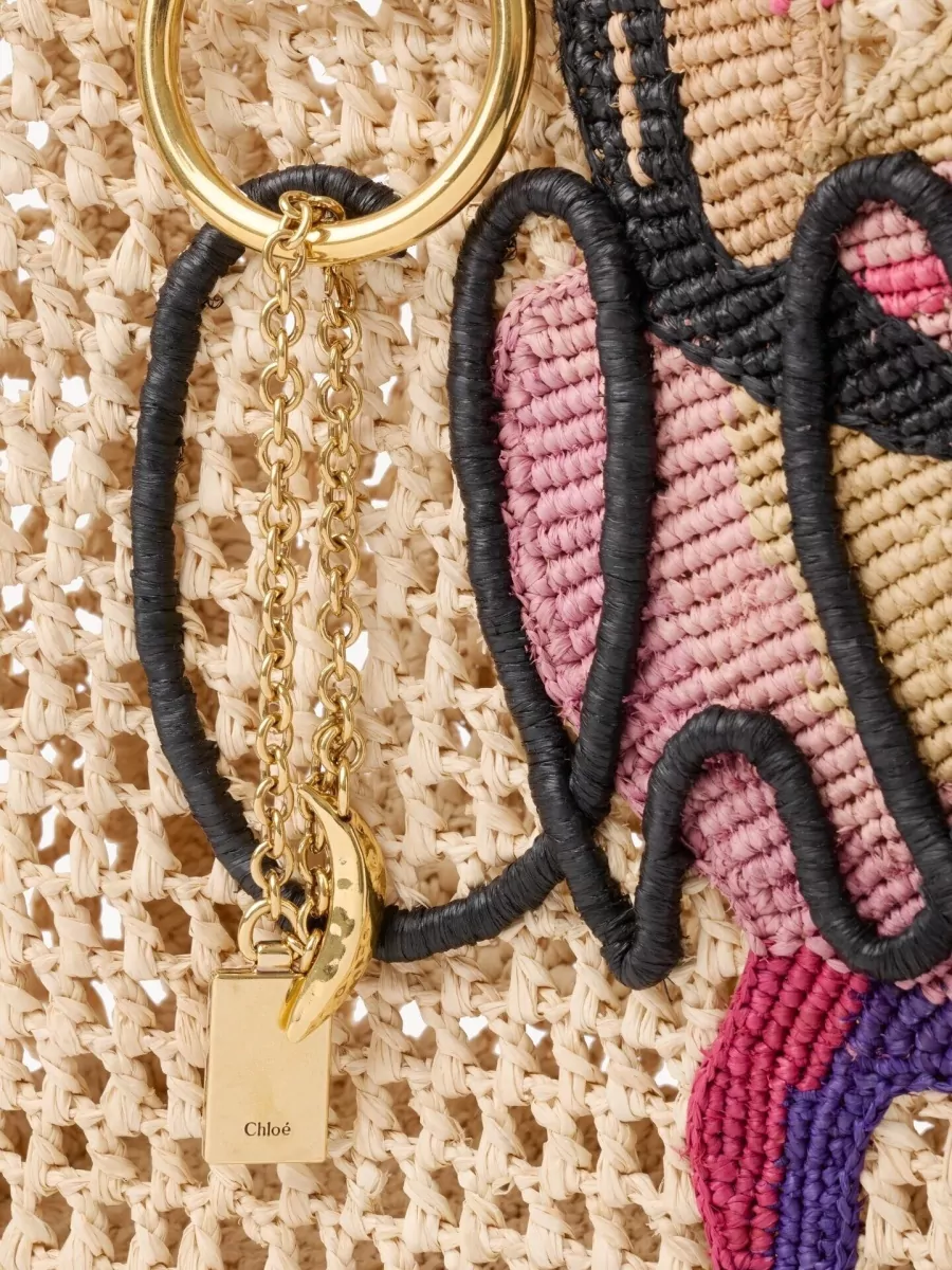 Chloé Summer Banana Raffia Tote Bag