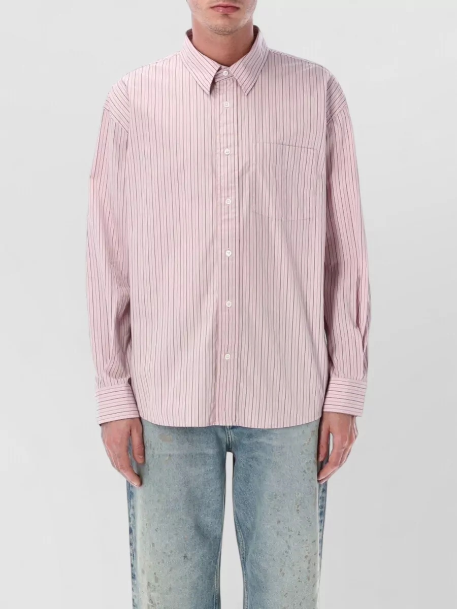 Sunflower striped cotton poplin shirt