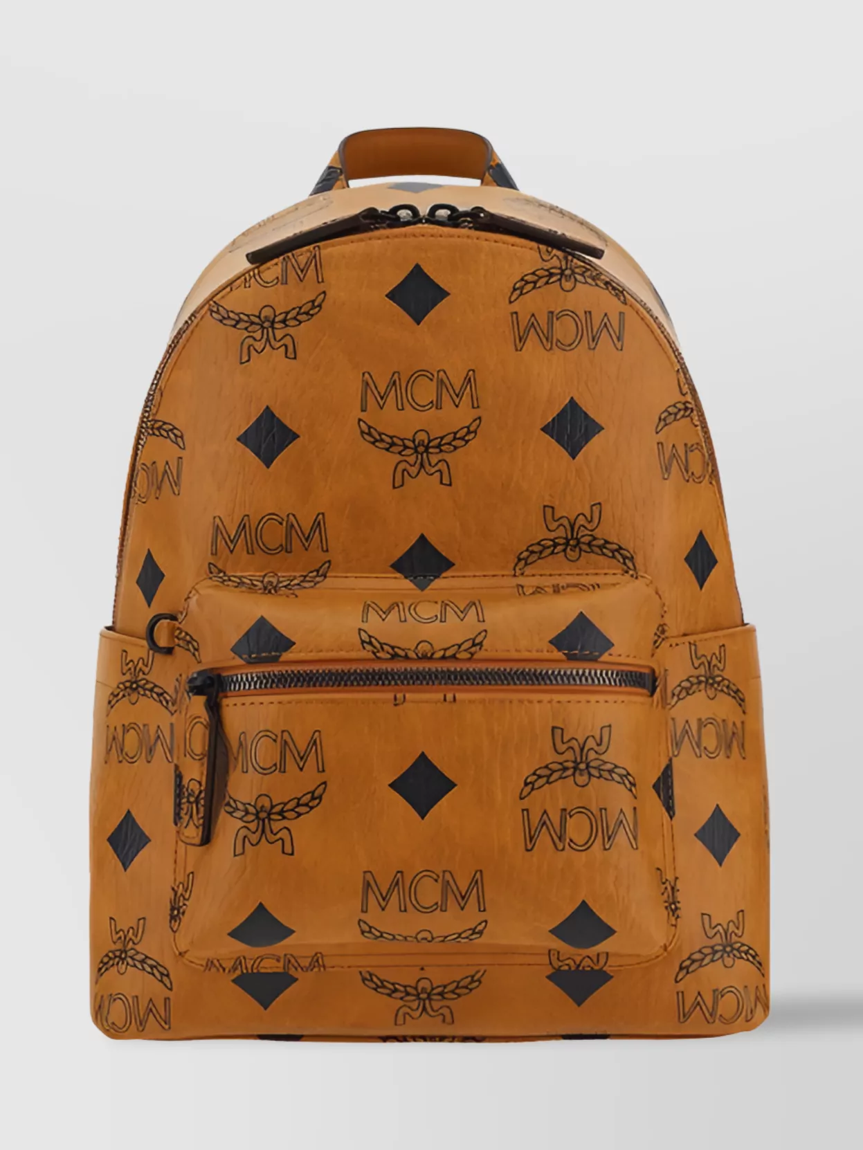 Shop Mcm Strong Monogram Print Backpack Pockets