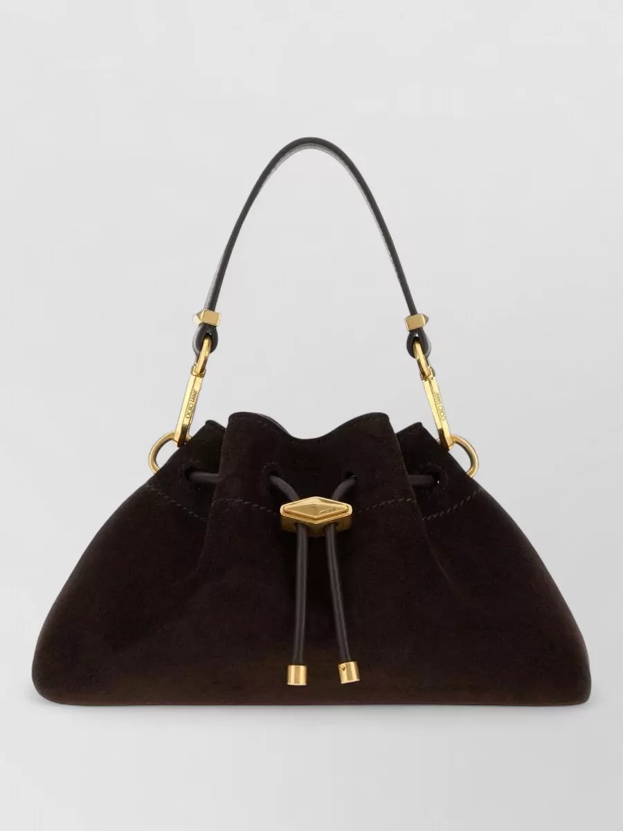 Jimmy Choo cinch small suede leather bucket bag