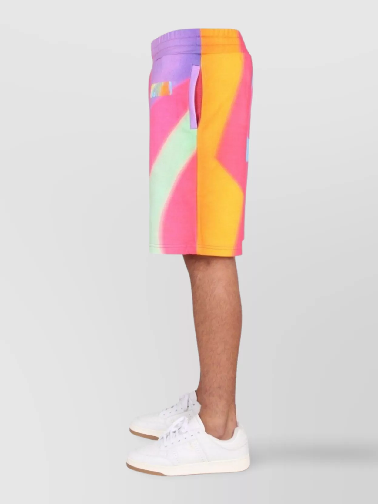 Moschino Multi Rainbow Print Cotton Sweat Shorts
