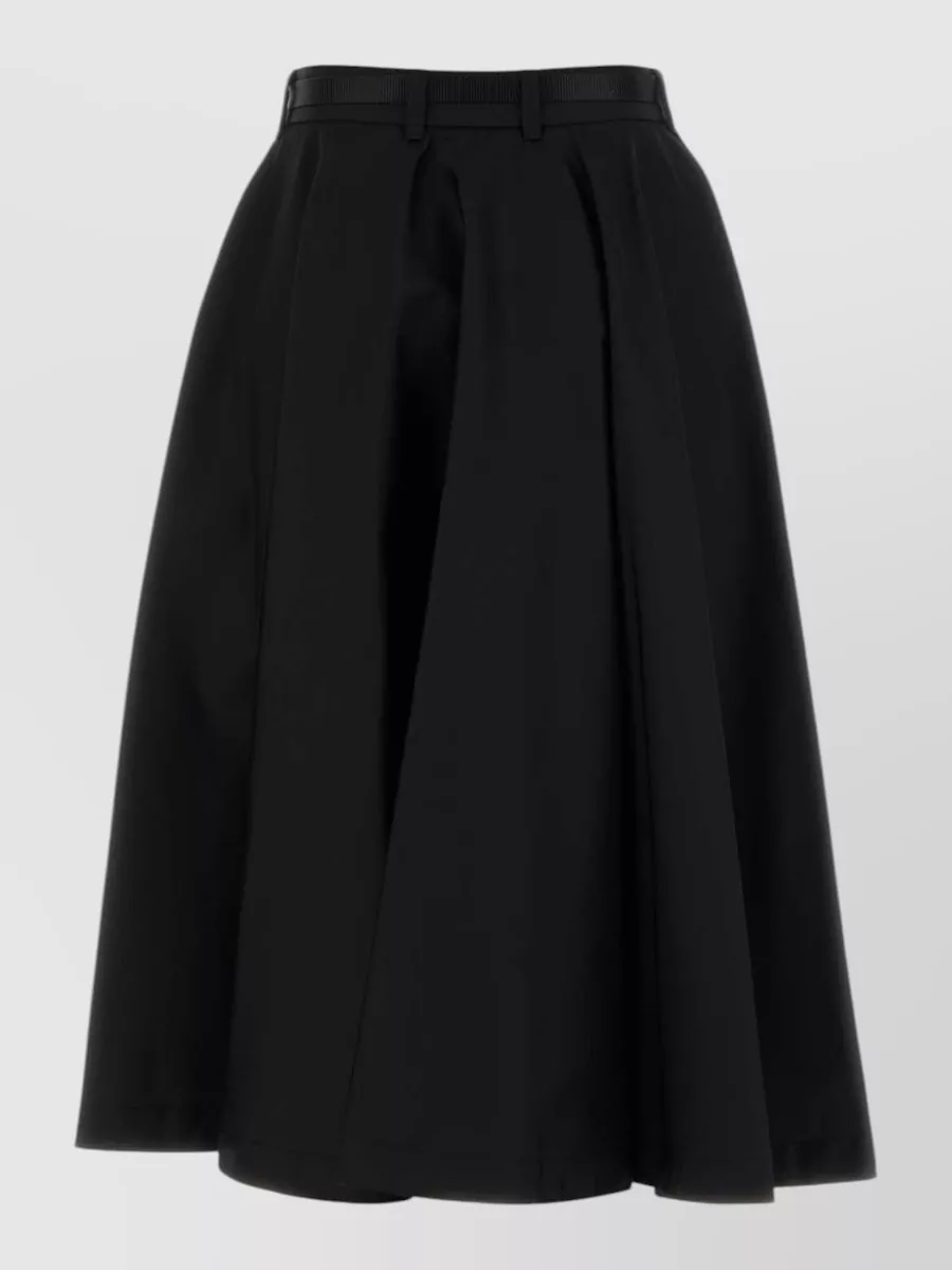 Prada Recycled Nylon Flared Midi Skirt