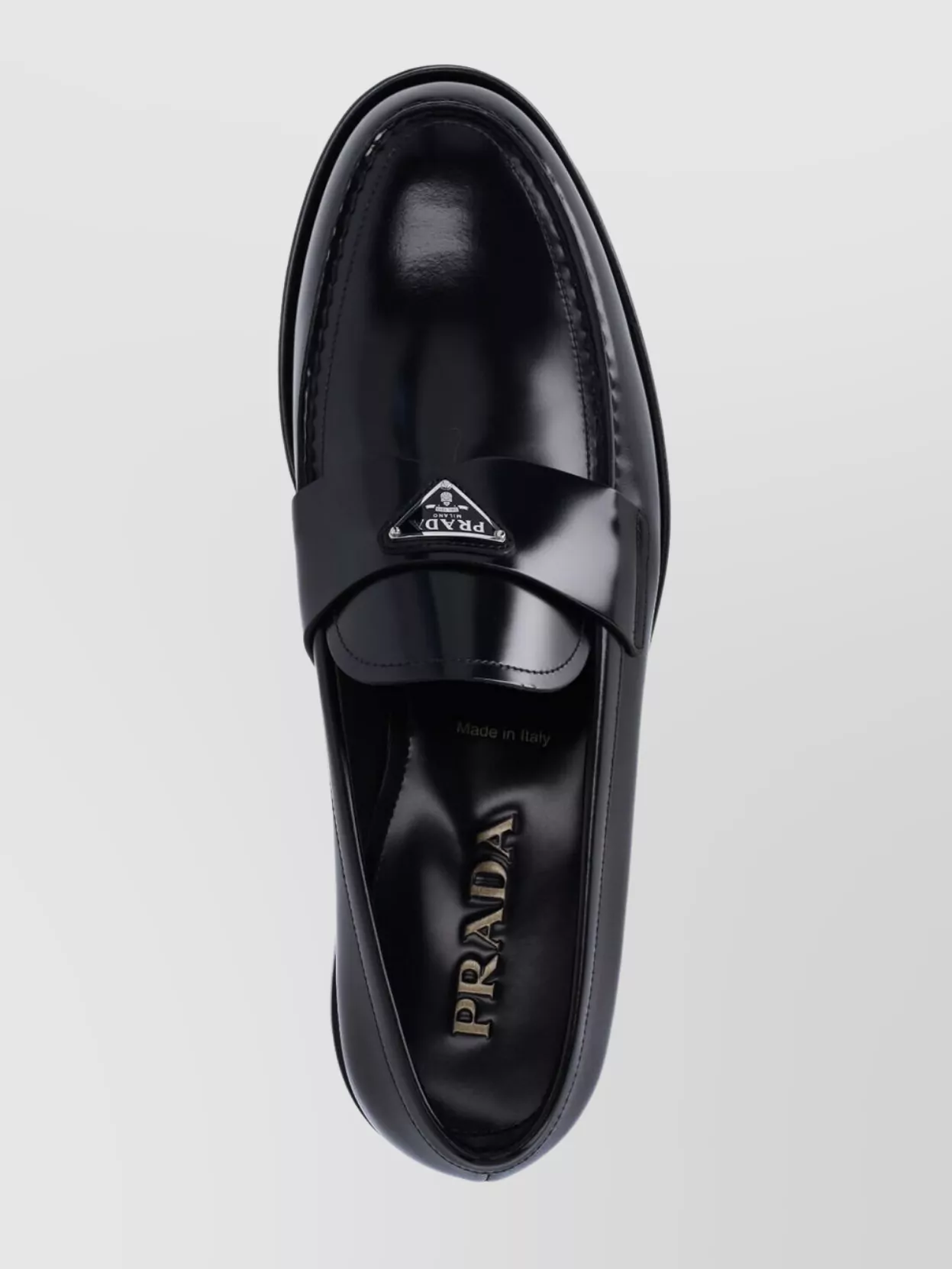 Prada Loafers Shiny Round Toe