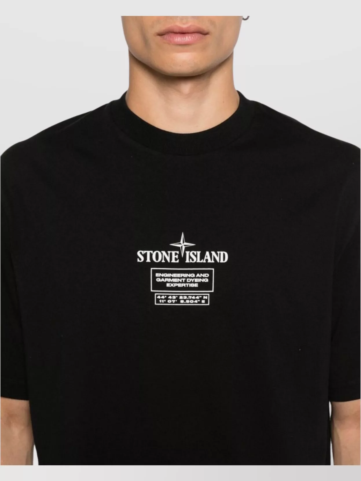 Stone Island Logo Crew Neck Cotton T-Shirt With Short Sleeves