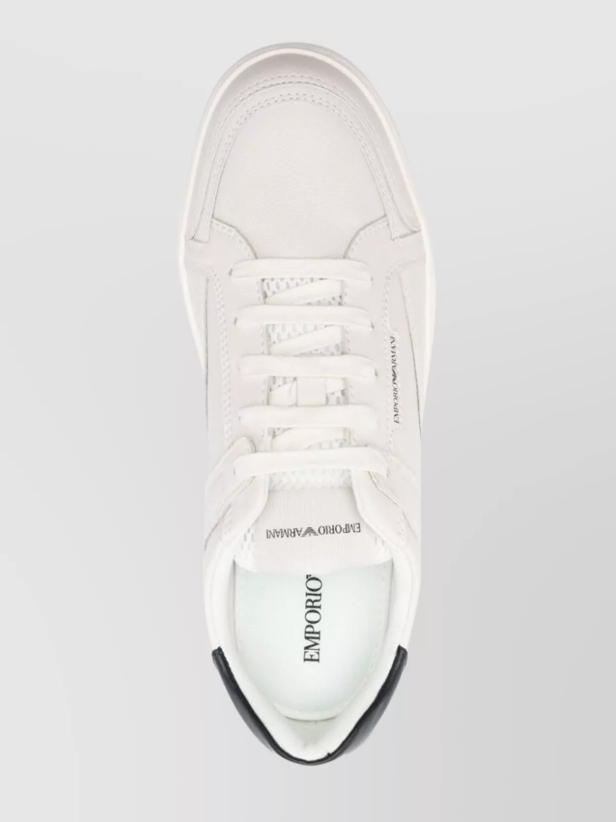 Emporio Armani Leather Panelled Logo-Print Low-Top Sneakers