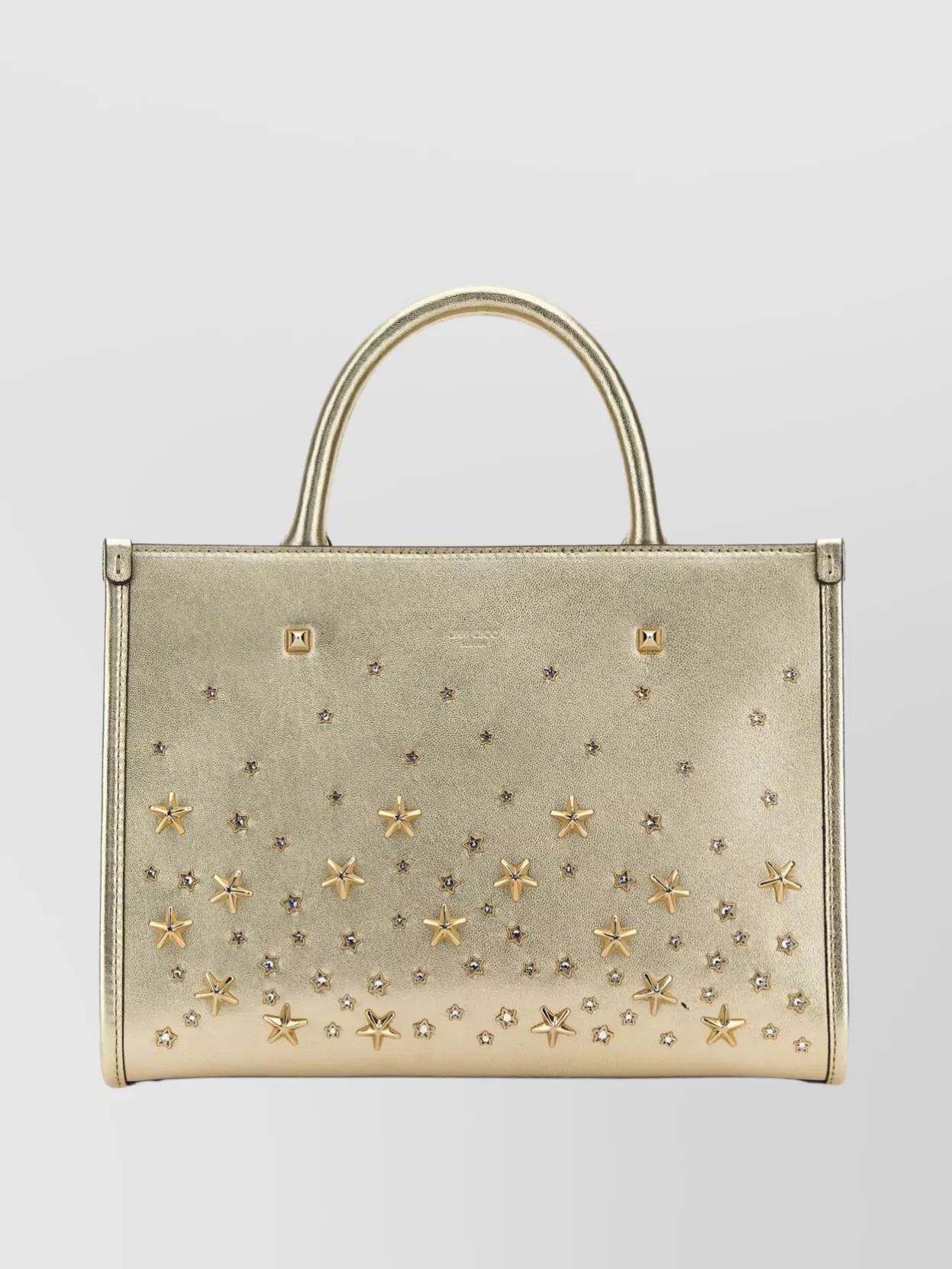 Jimmy Choo Small Varenne Tote Bag In Platinum Nappa Leather In Cream