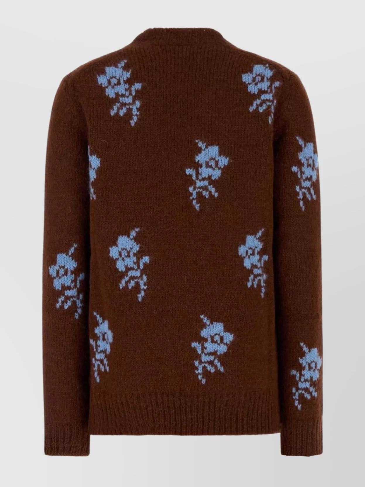 Jil Sander Floral Embroidery Alpaca Blend Sweater In Brown