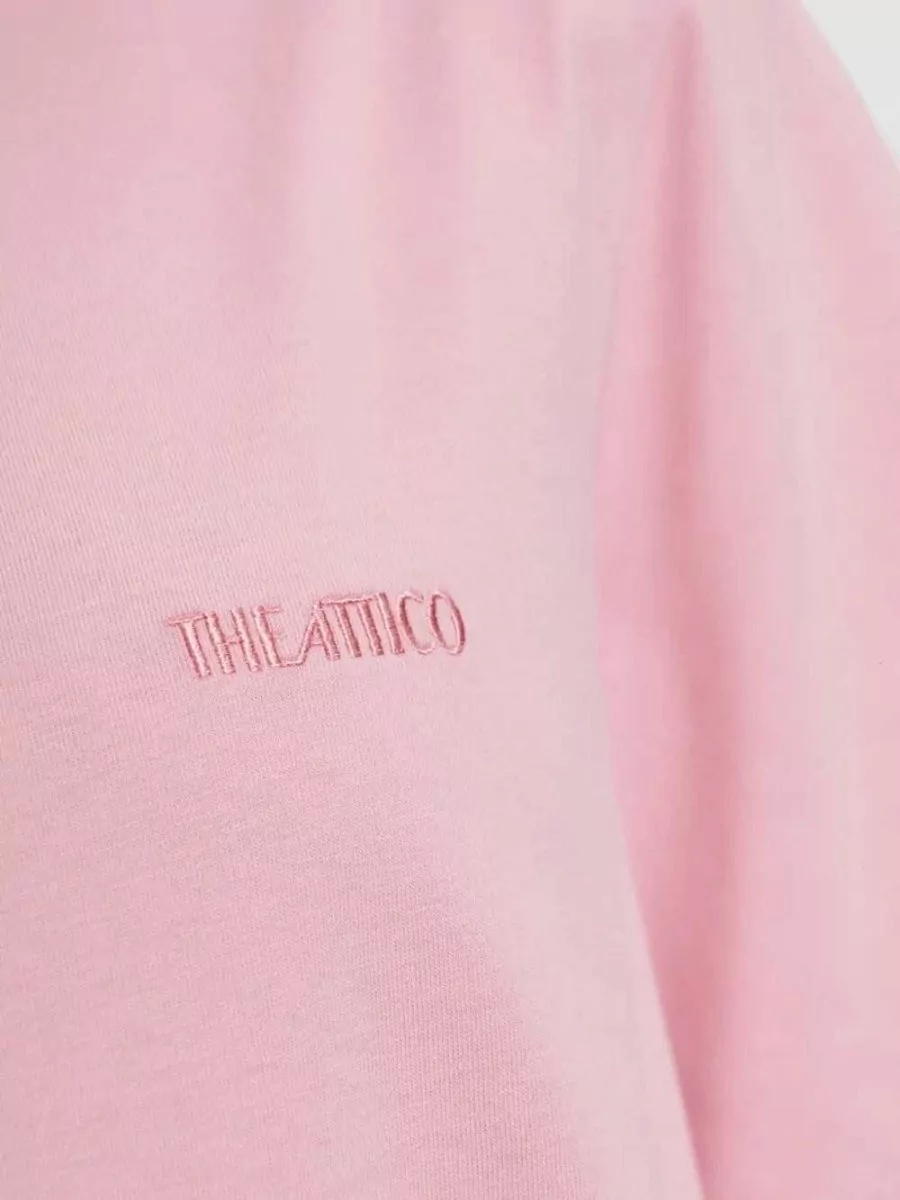 The Attico Logo-Print High-Neck Short-Sleeve T-Shirt