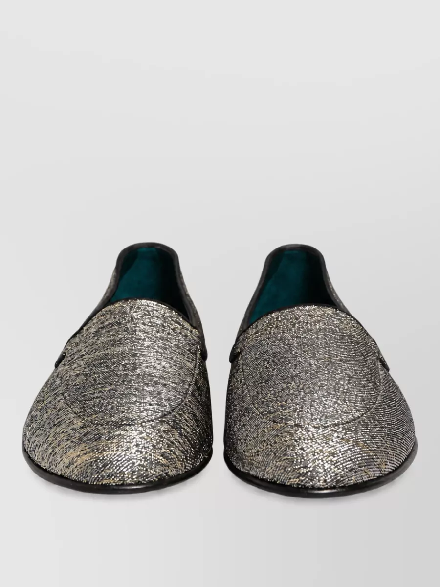 Dolce&Gabbana leather glitter slippers