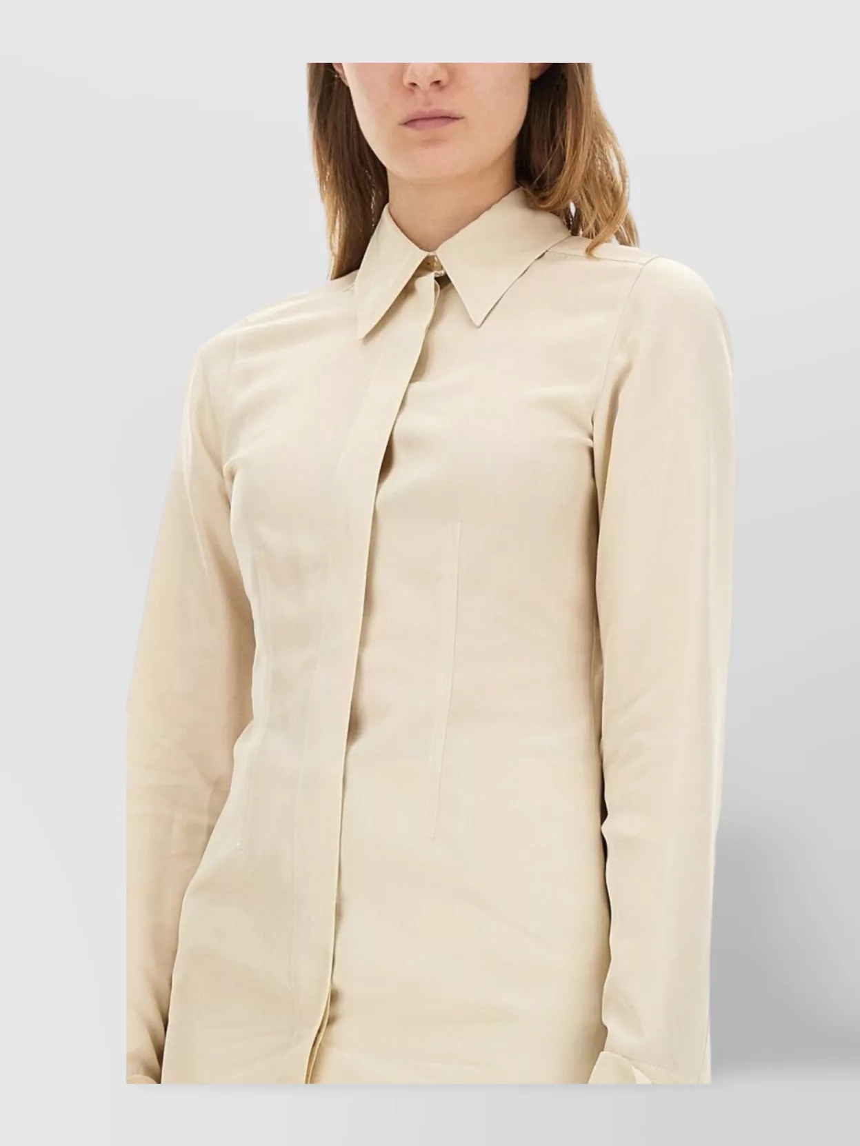 Sportmax Long Sleeve Collared Shirt With Open Back