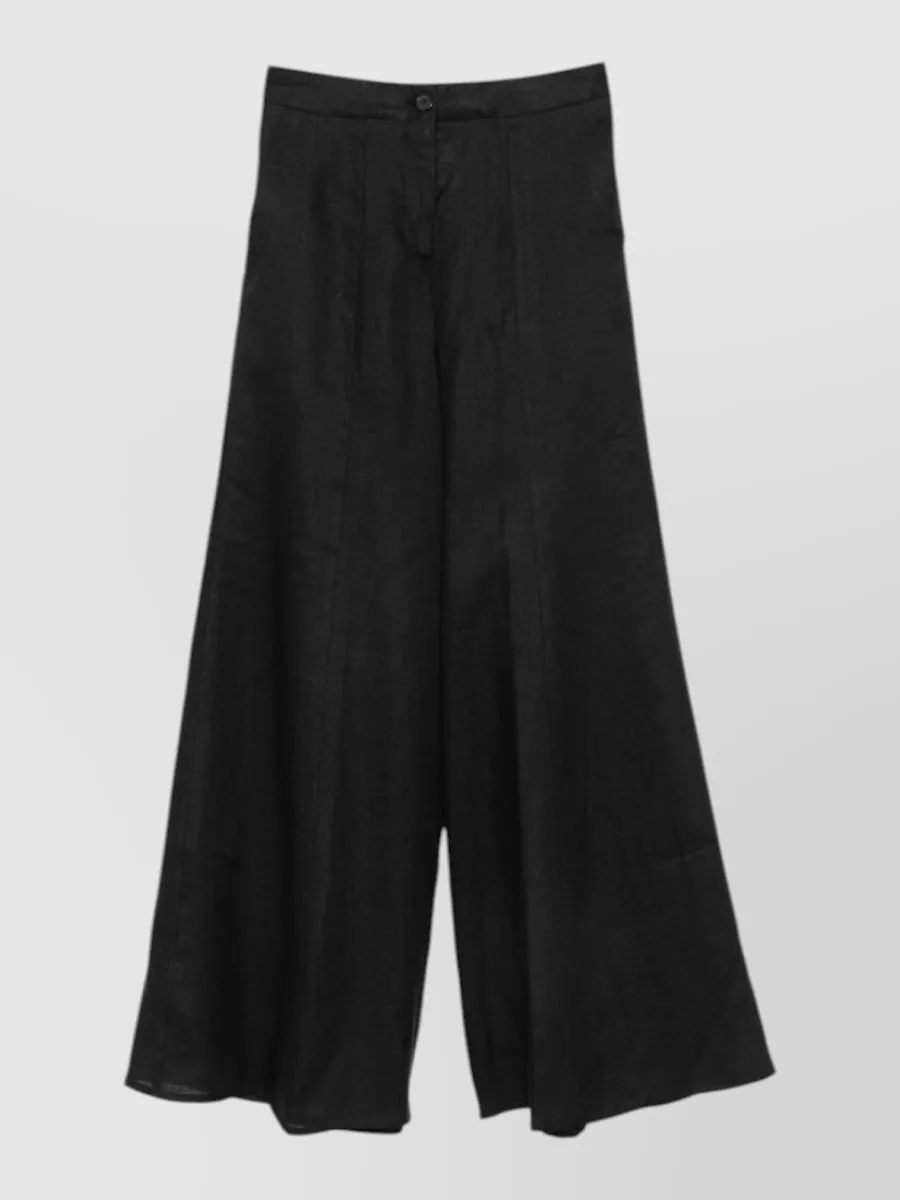 Semicouture Linen Wide-Leg Trousers