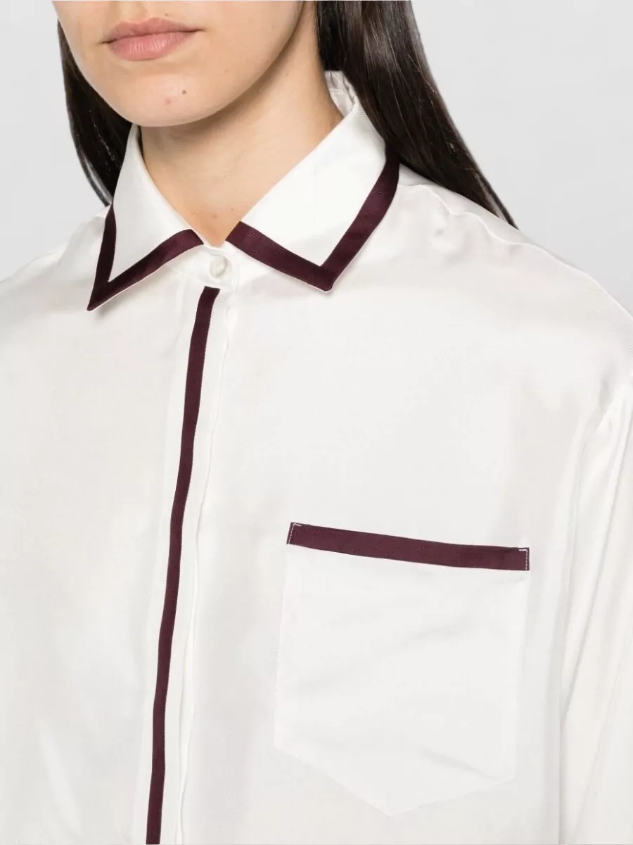 F.r.s For Restless Sleepers Silk Contrast Trim Shirt
