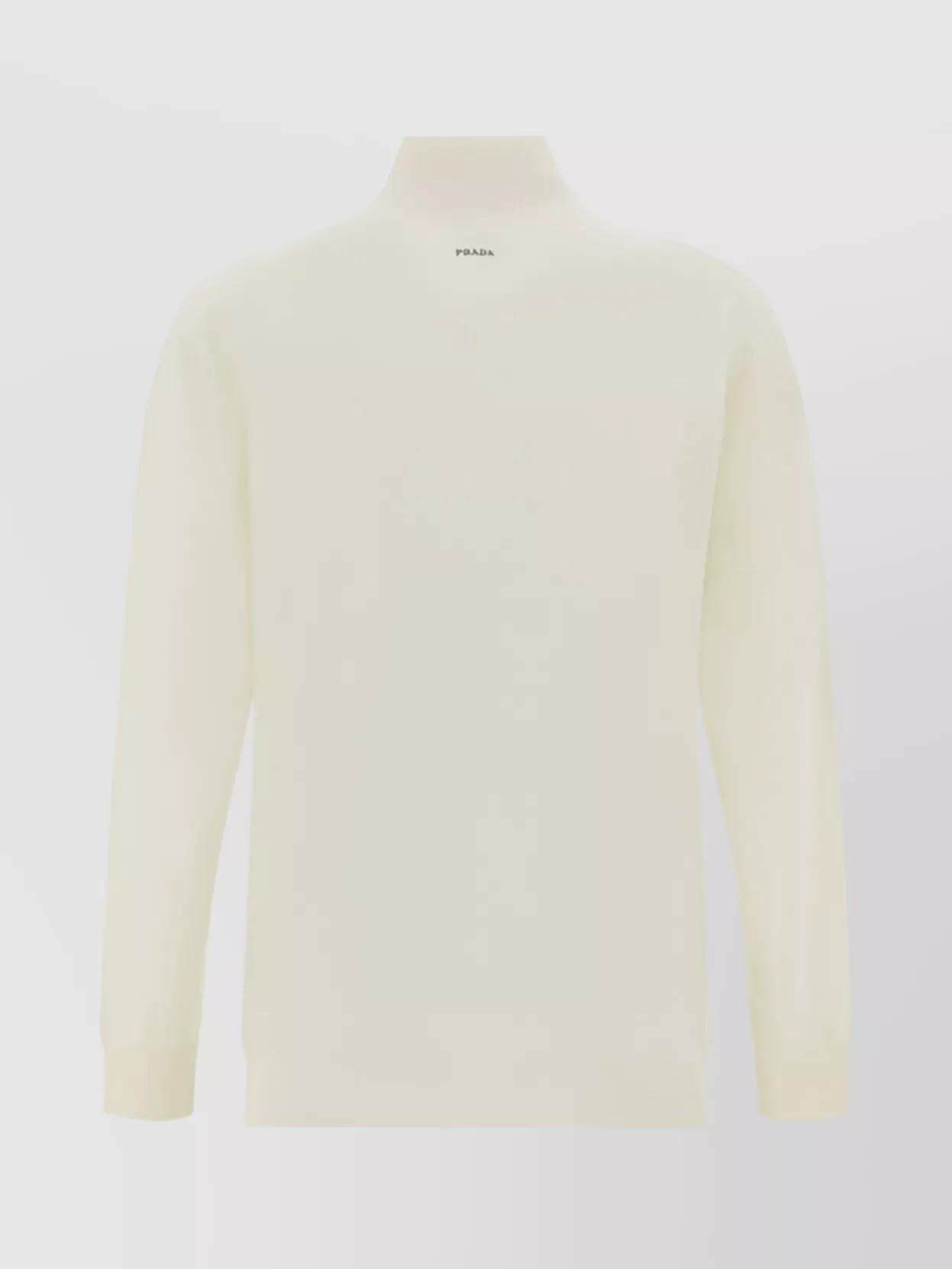 Shop Prada Ribbed Turtleneck Sweater With Regular Fit