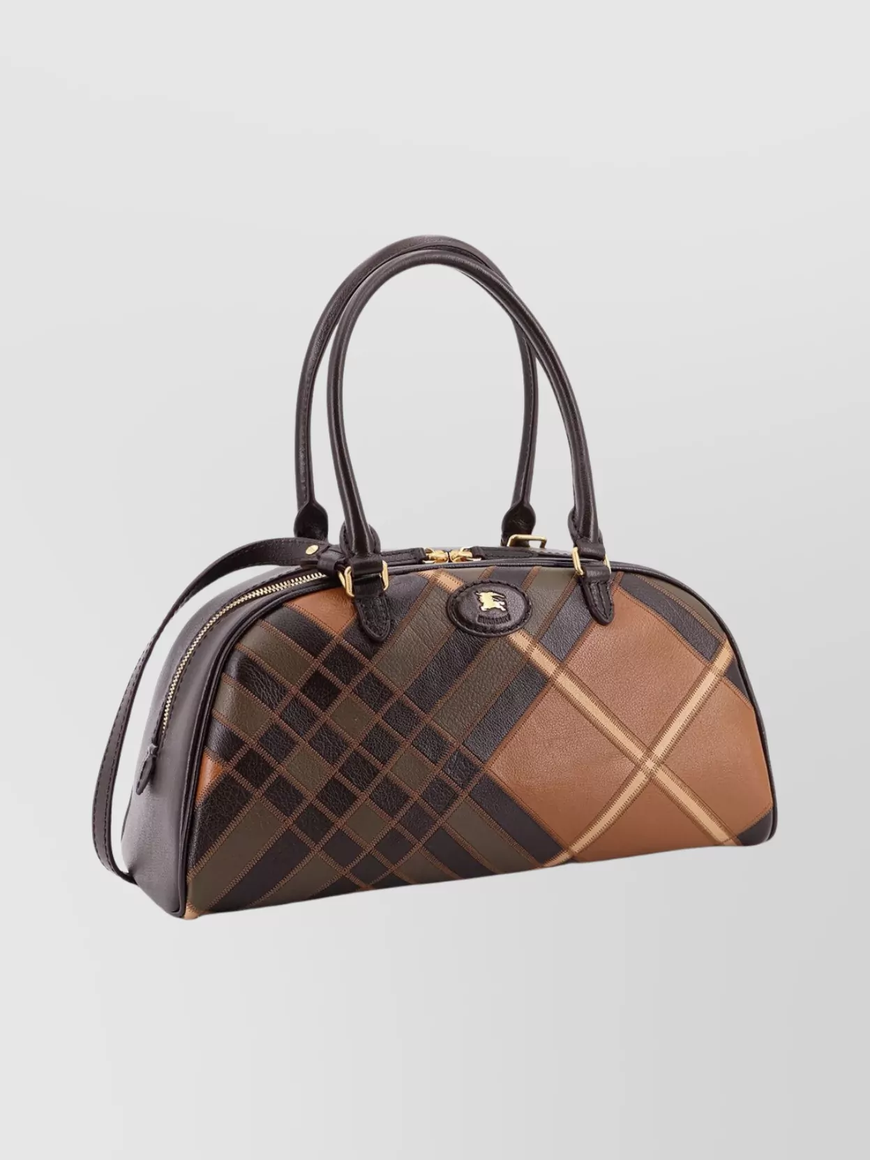 Burberry Medium Leather Handbag Structured Shape