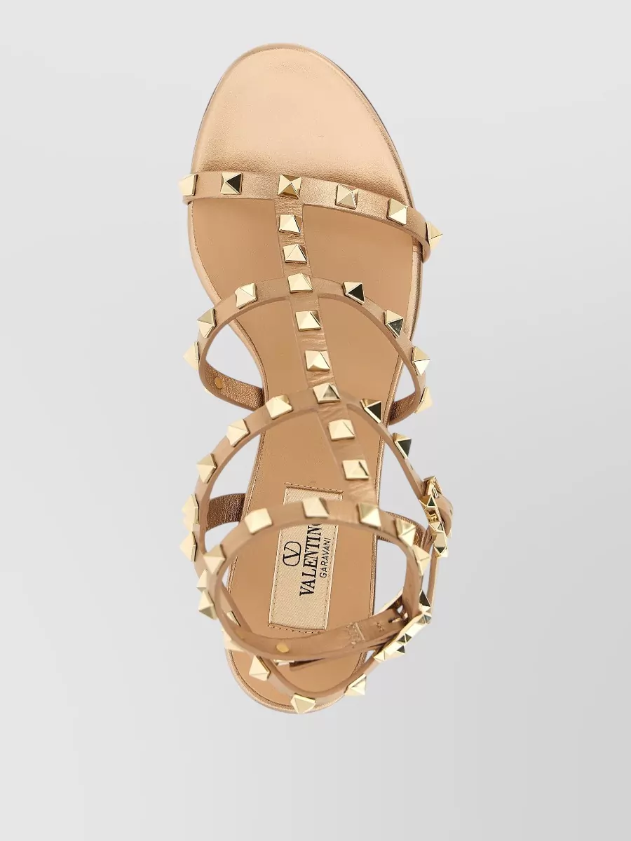 Valentino Garavani Rockstud Ankle Strap Block Heel Sandals