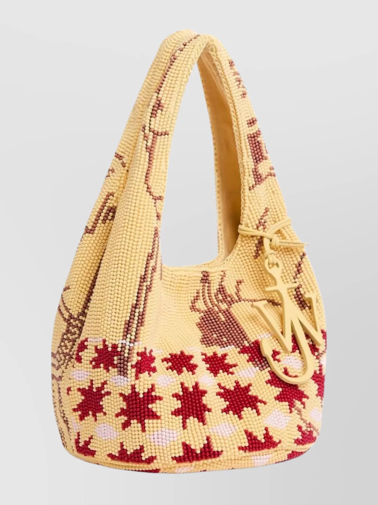 Jw Anderson Beaded Structured Shoulder Bag With Top Handle