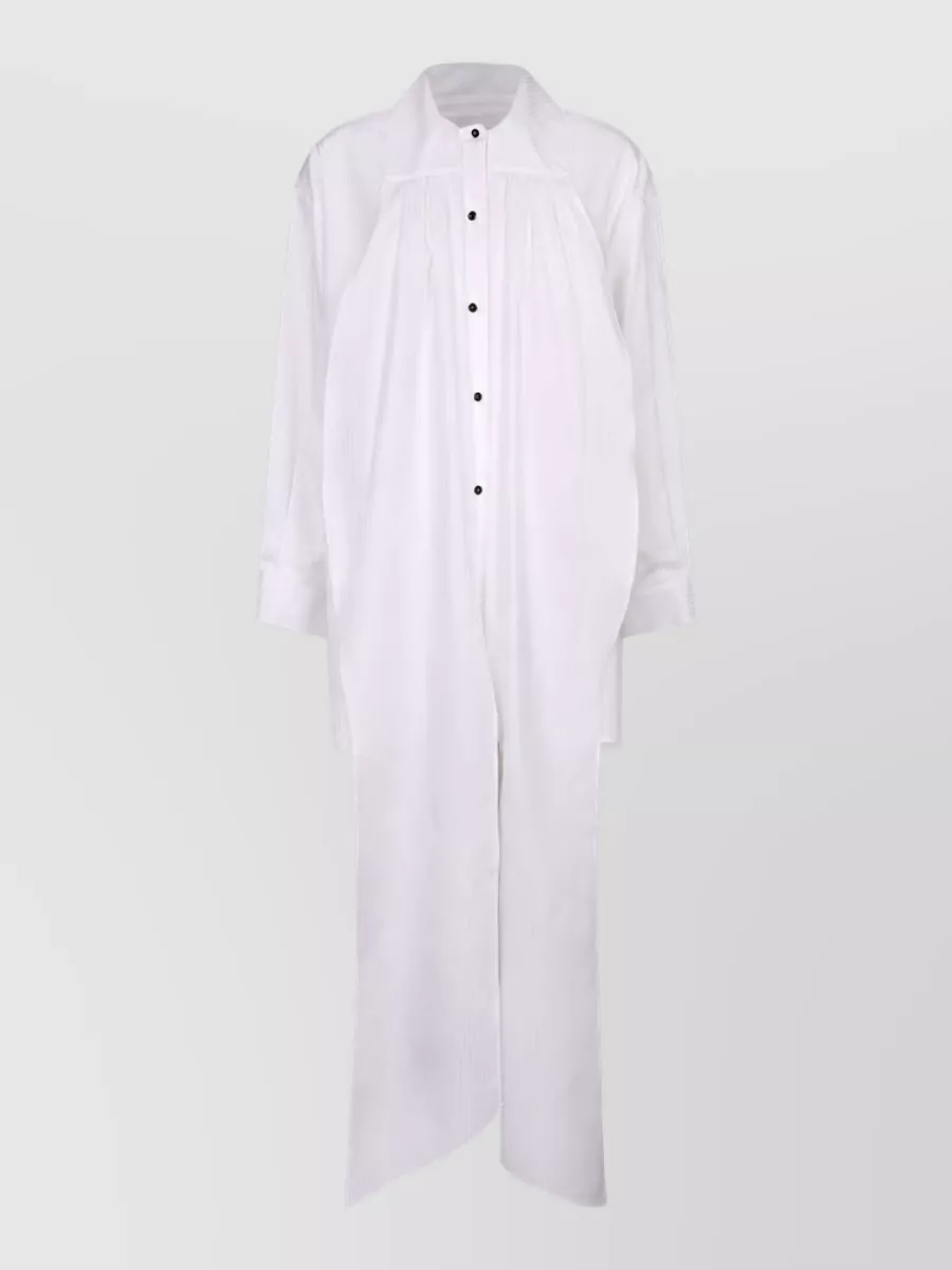 Emporio Armani Pleated panelled long-sleeve shirt
