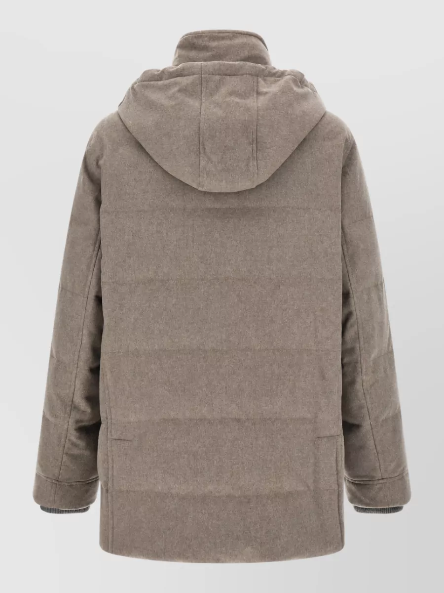 Brunello Cucinelli Wool Flannel Quilted Padded Coat