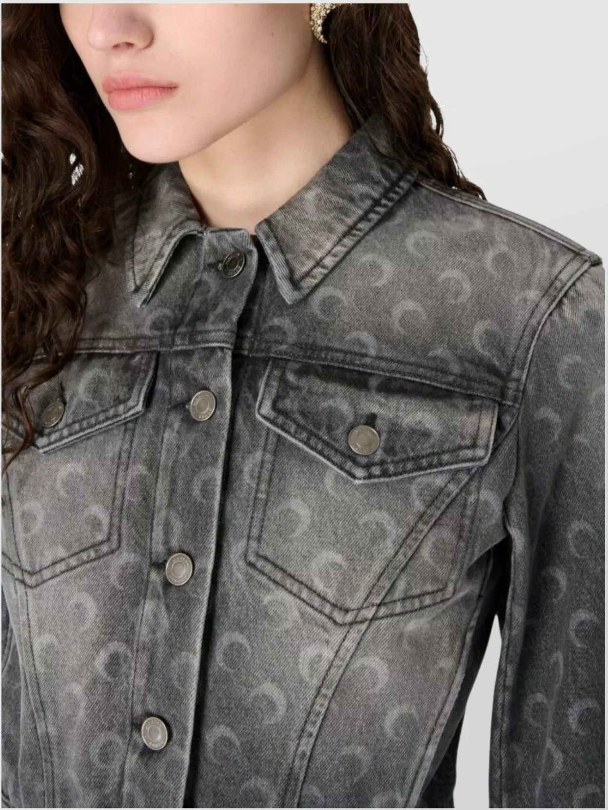 Marine Serre Celestial Denim Jacket Belted