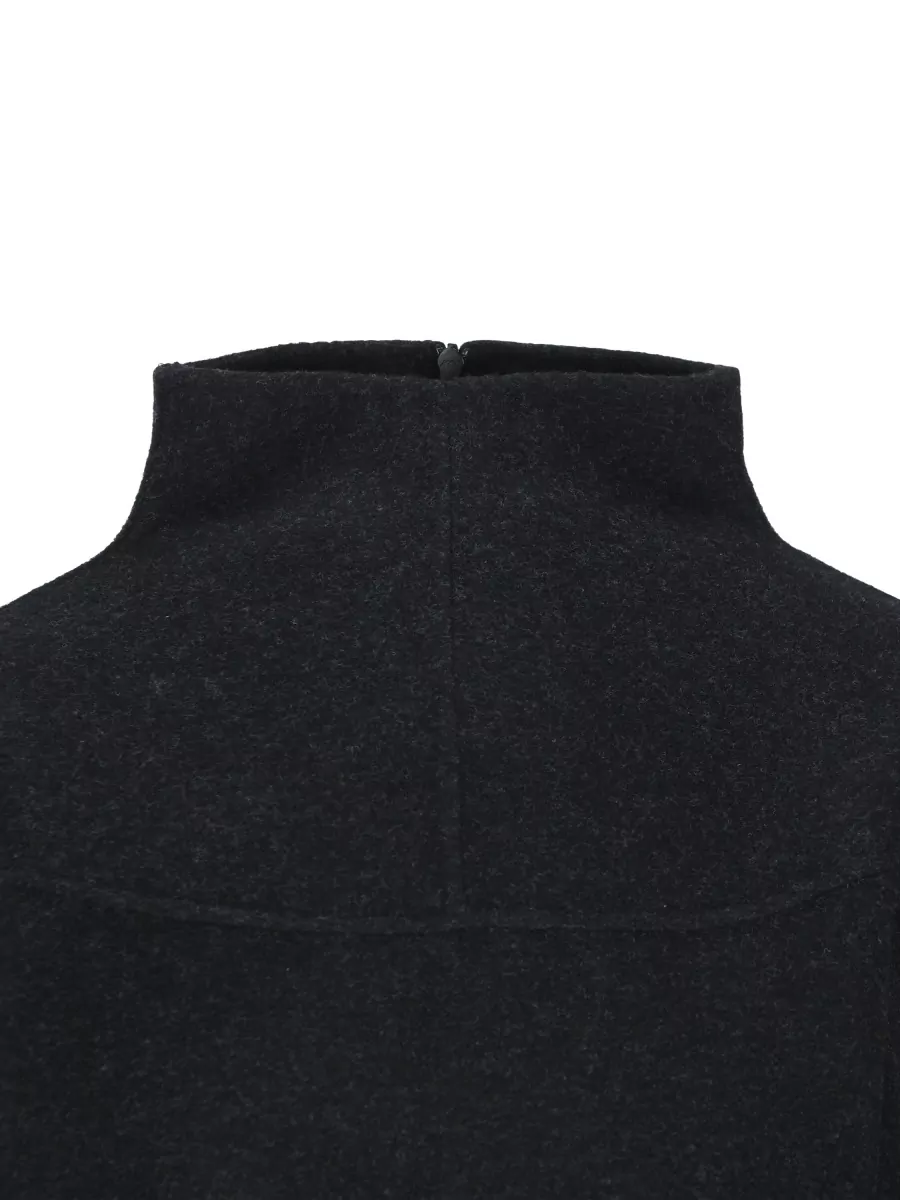 Max Mara Cashmere Blend Ribbed High Neck Cropped Jacket