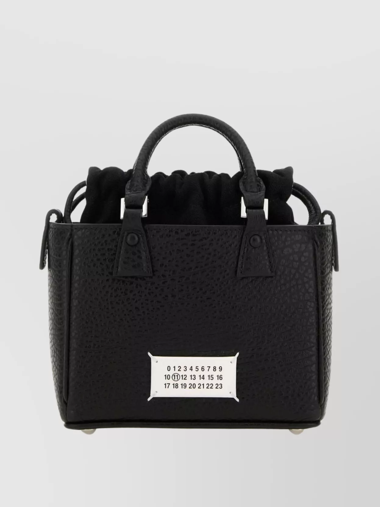 Shop Maison Margiela Horizontal Leather Tote With Top Handle And Detachable Strap In Black