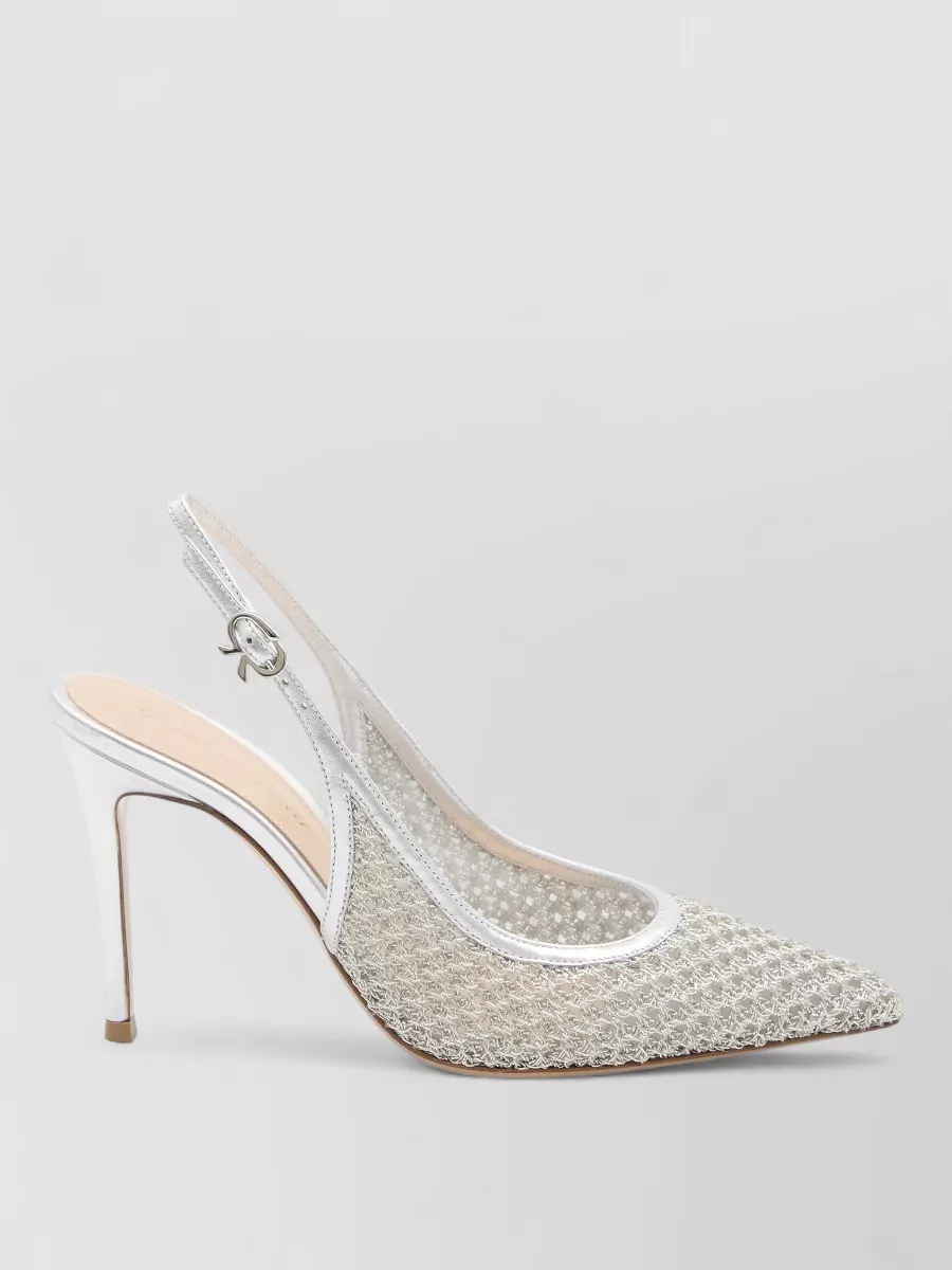 Gianvito Rossi Slingback Pumps Metallic Leather Sheer