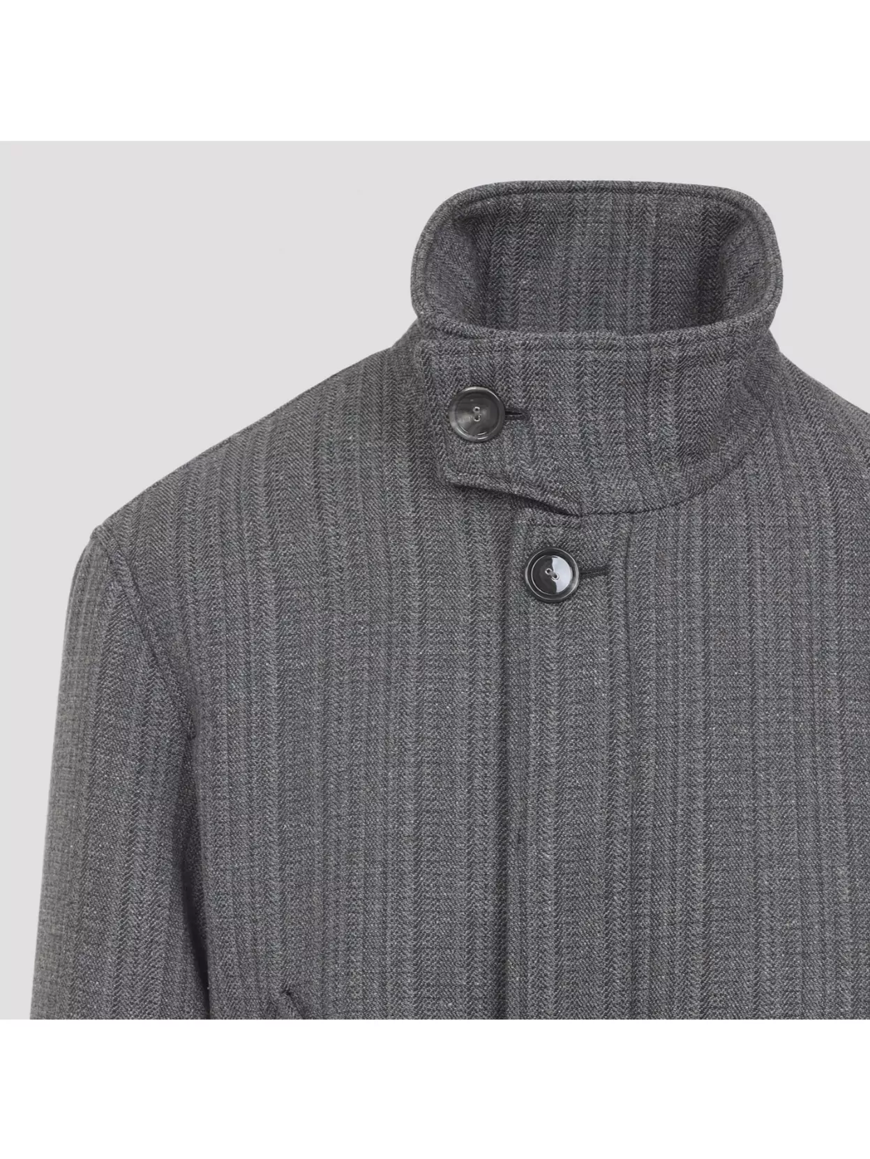Ami Paris High Collar Jacket With Elasticated Hem And Pockets