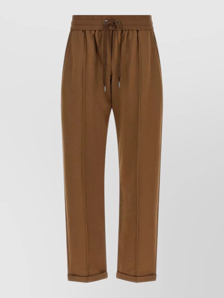 Brunello Cucinelli Cotton high-rise cropped flared track joggers