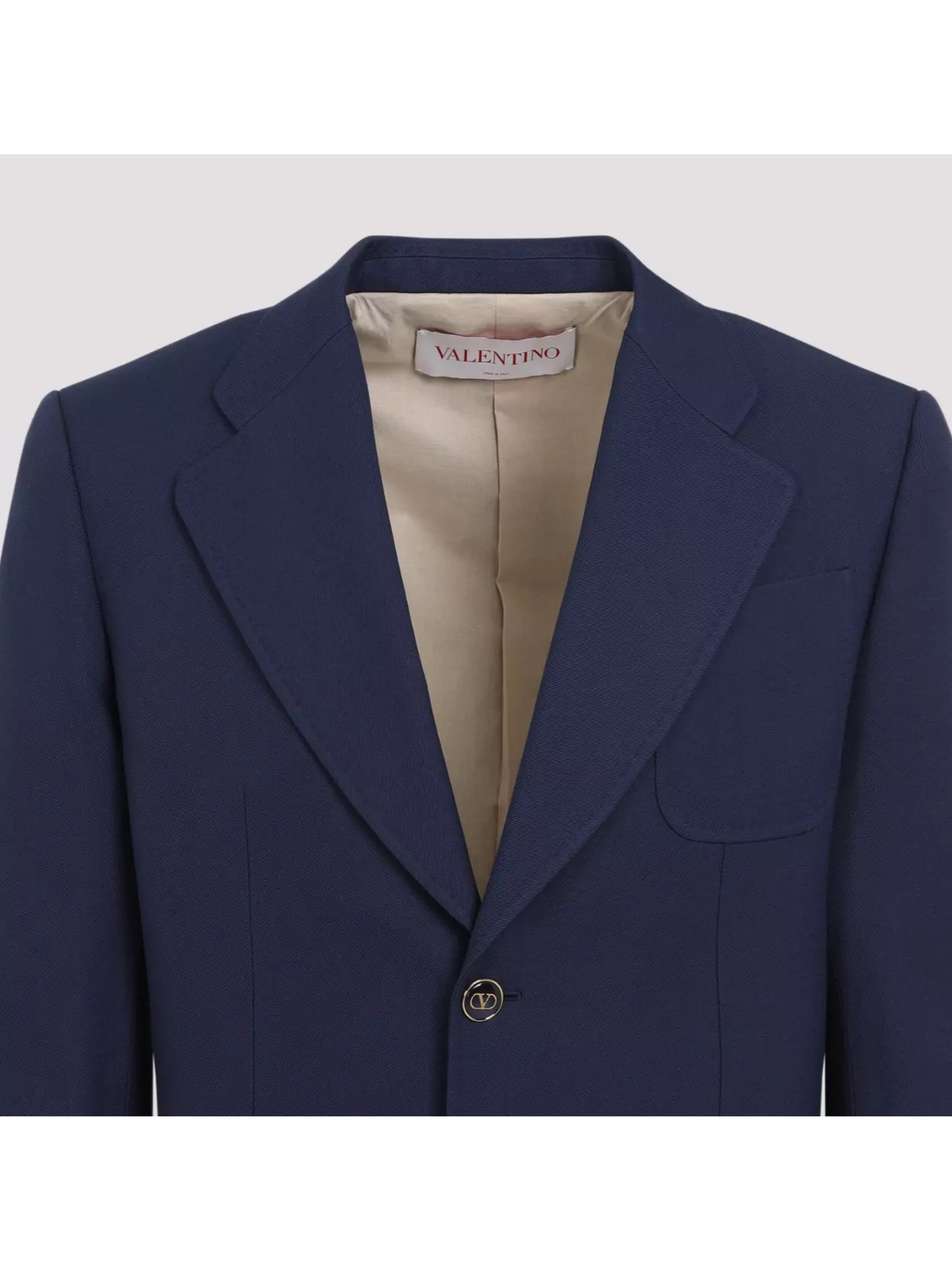 Valentino Slim Fit Wool Gabardine Jacket In Blue