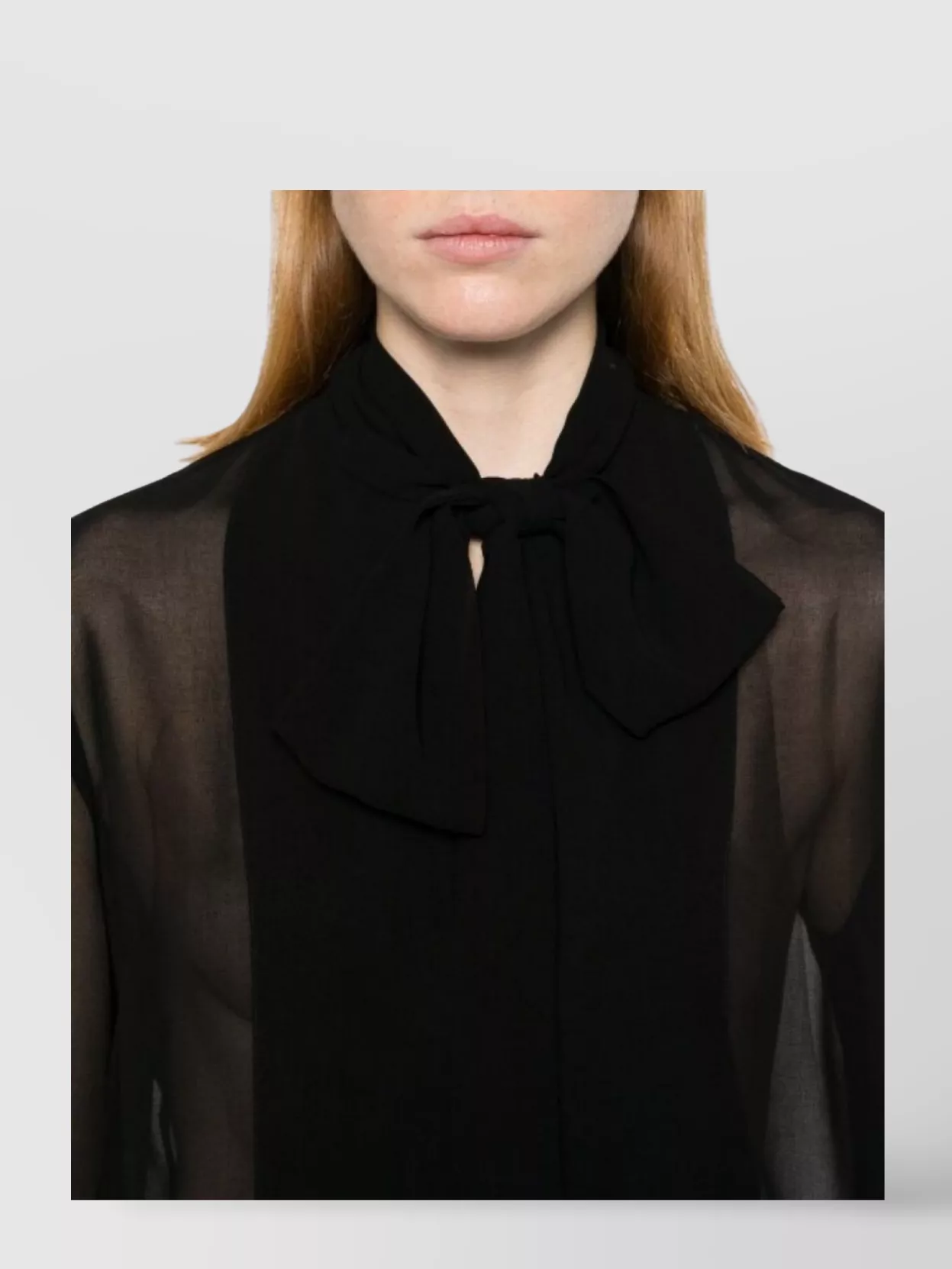 Parosh V-Neck Bow Tie Crepe Blouse