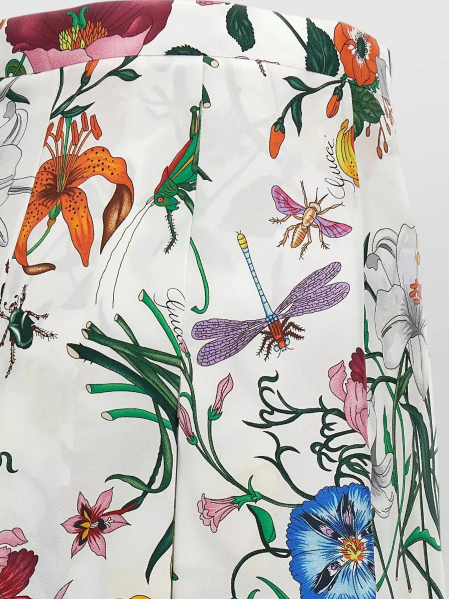 Gucci Silk Pleated Midi Skirt