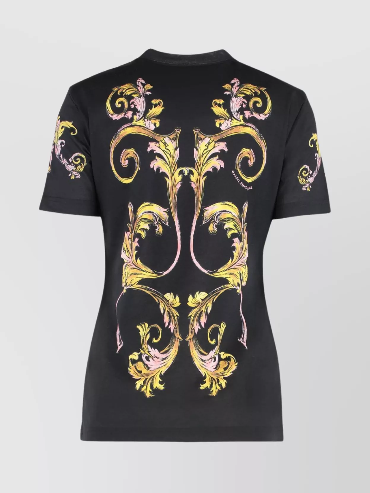 Versace Jeans Couture Graphic Print Crew-neck Cotton T-shirt In Black